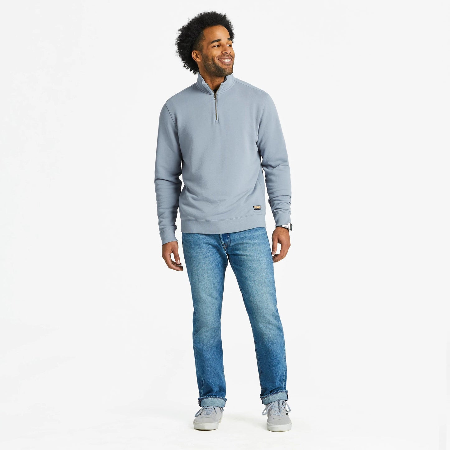 Men's Solid French Terry Quarter Zip