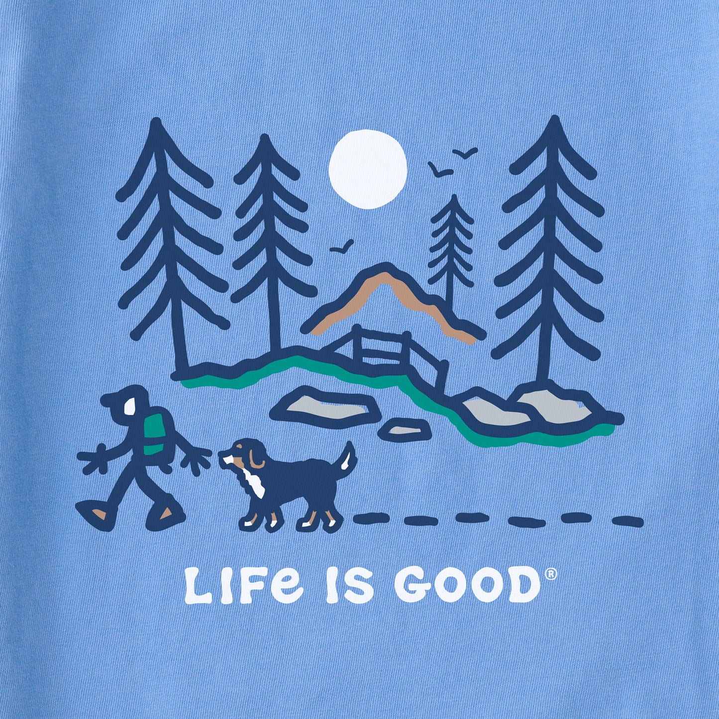 Kids Bernese Hiking Through the Woods Long Sleeve Crusher Tee