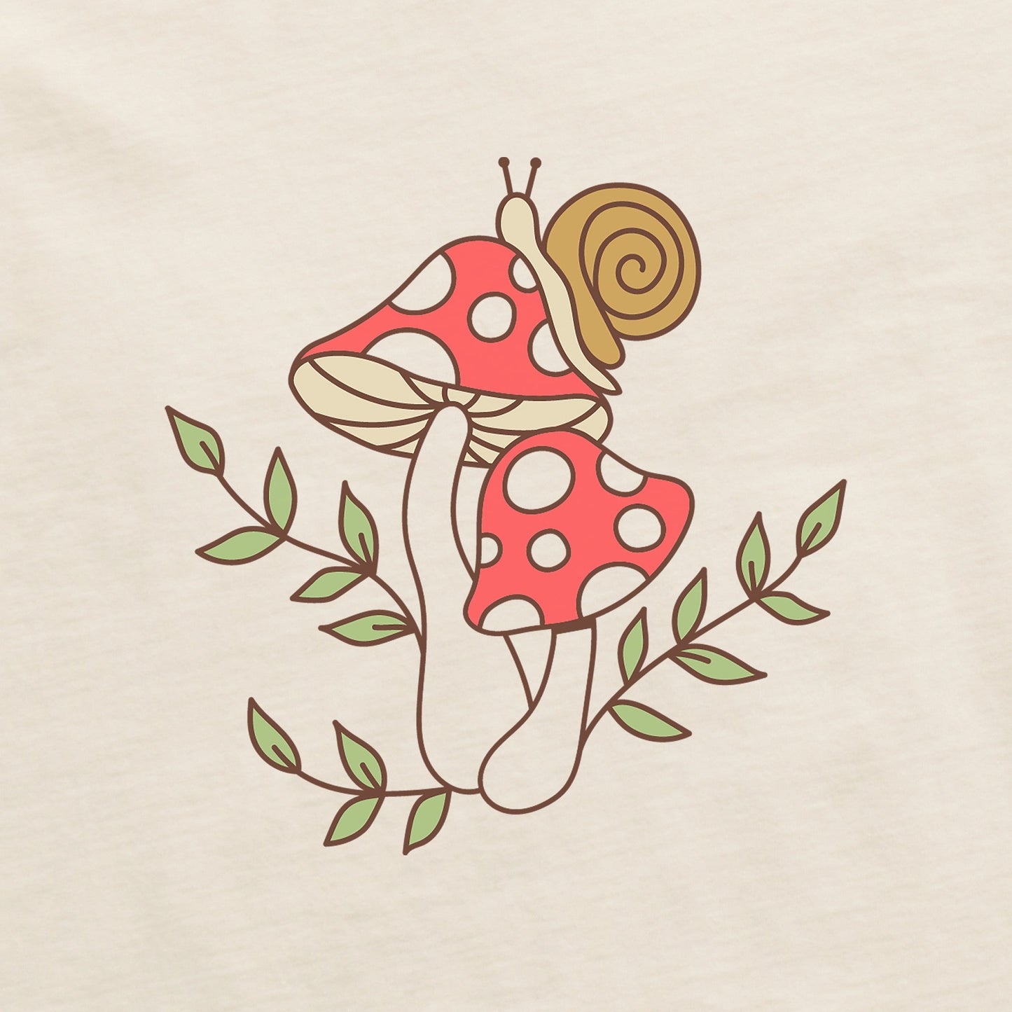 Women's Mushrooms & Snail Short Sleeve Crusher Boxy Tee