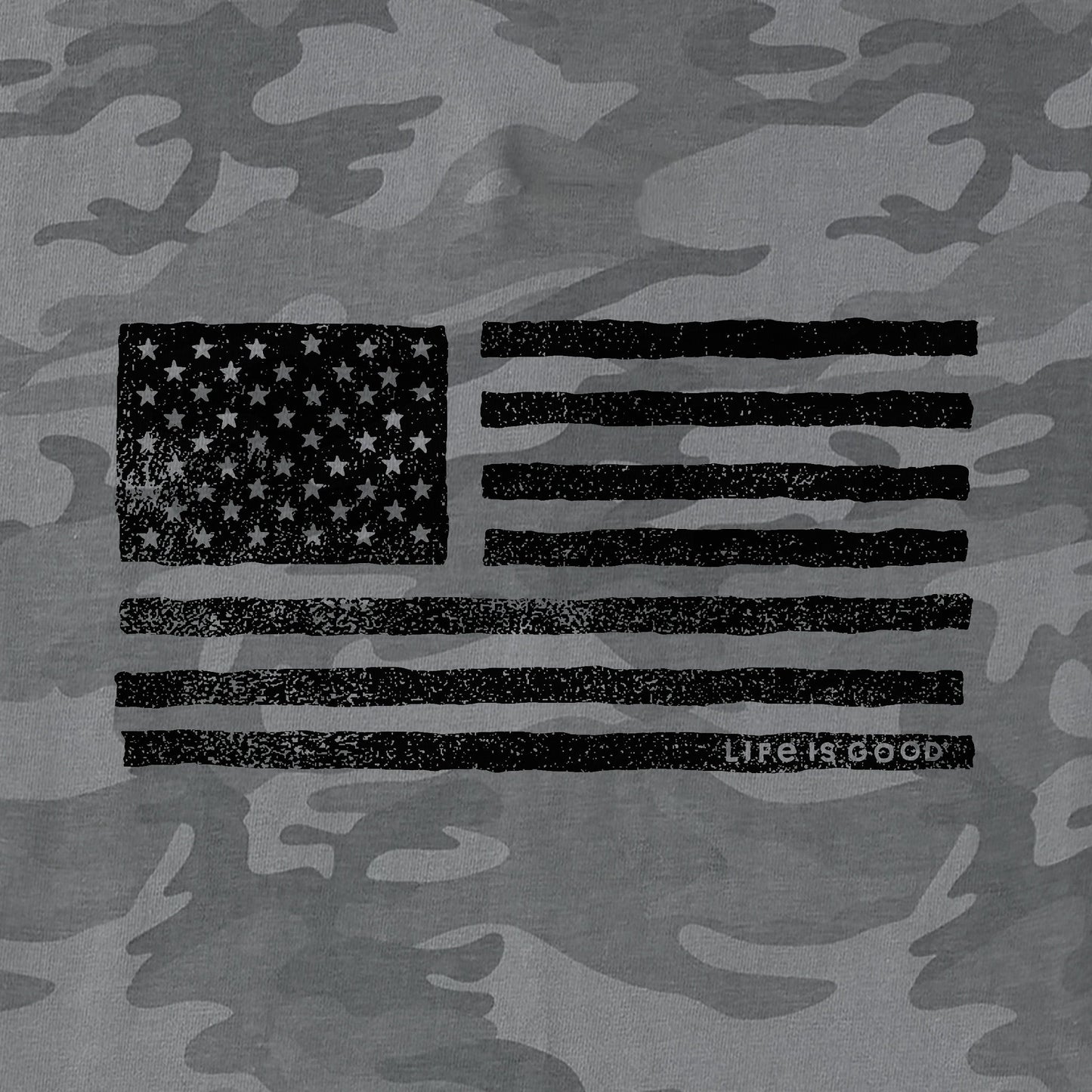 Men's Rustic American Flag Short Sleeve Allover Printed Crusher Tee