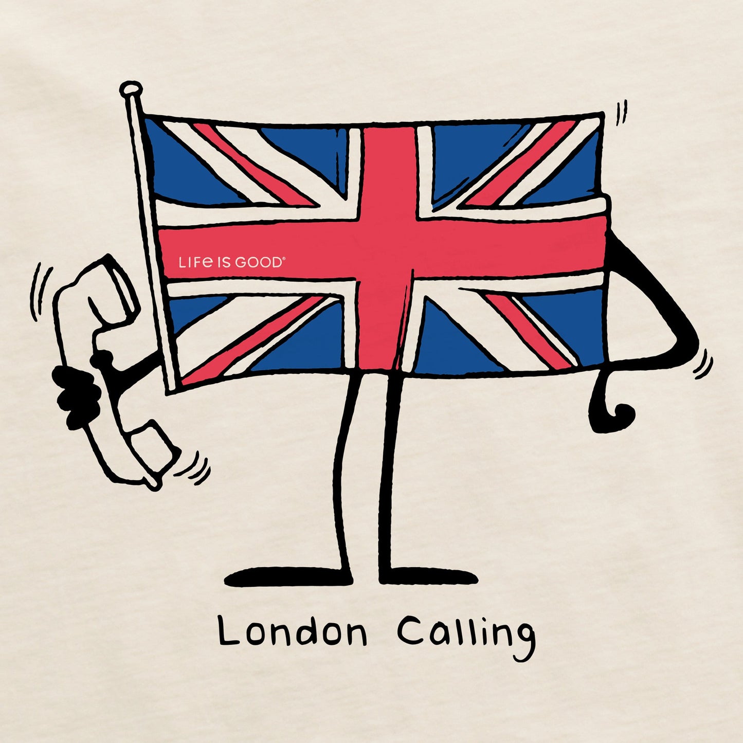 Men's London Calling Flag Short Sleeve Crusher Tee