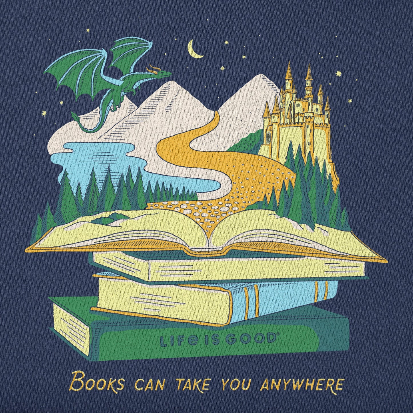 Kids Books Can Take You Anywhere Short Sleeve Crusher Tee