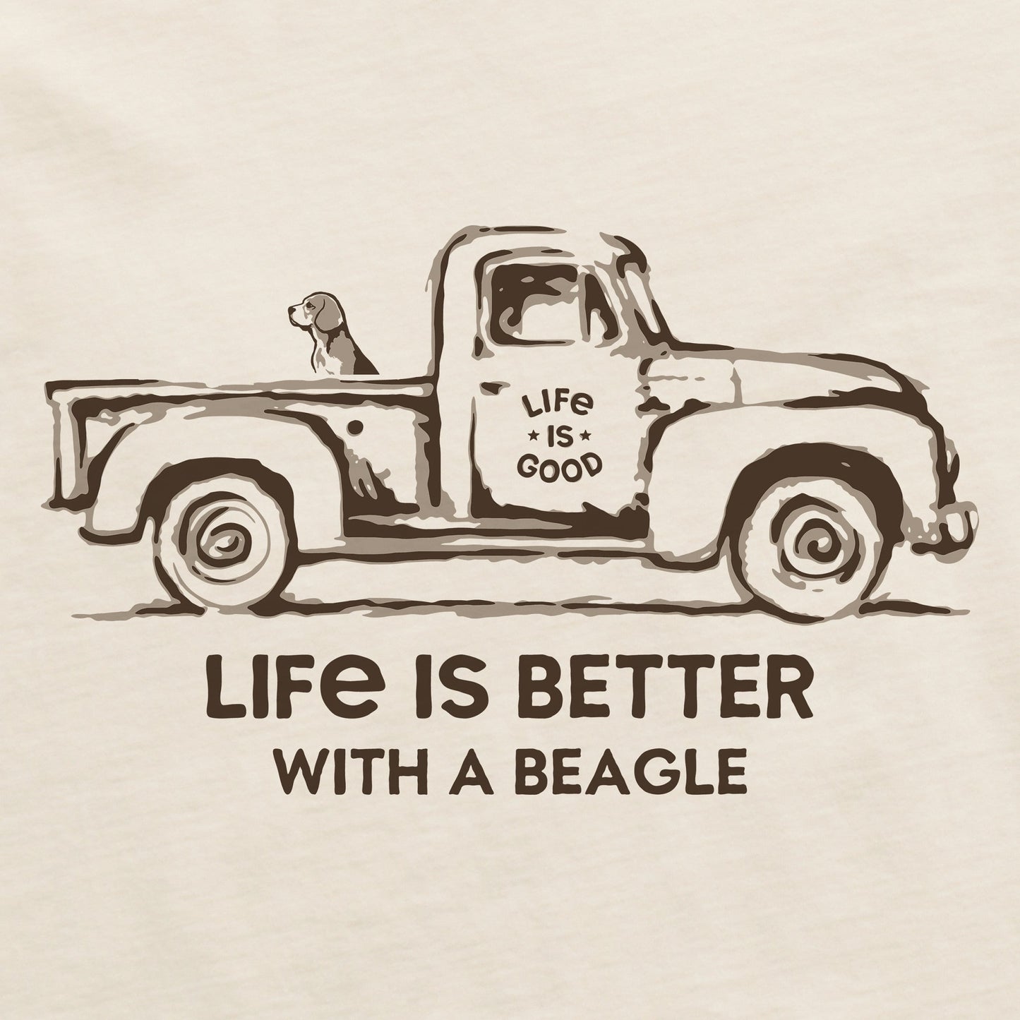 Men's Better with a Beagle Truck Short Sleeve Crusher Tee