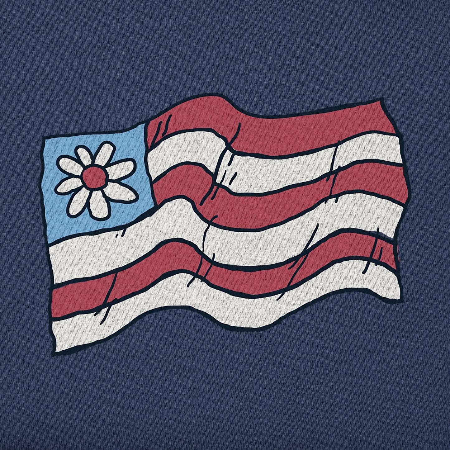 Kids Naive Daisy Flag Short Sleeve Crusher Tee