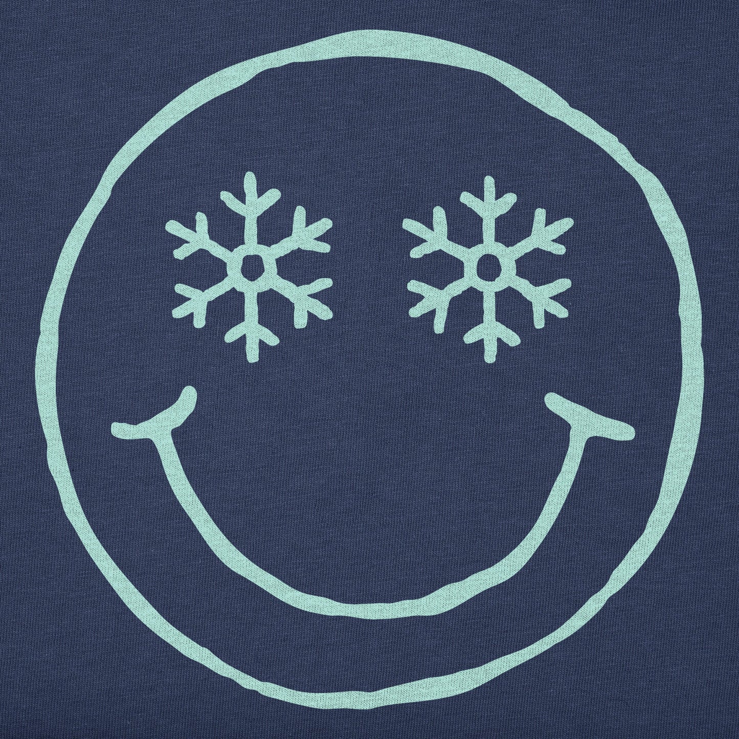 Kids Snowflake Smile Long Sleeve Crusher Tee