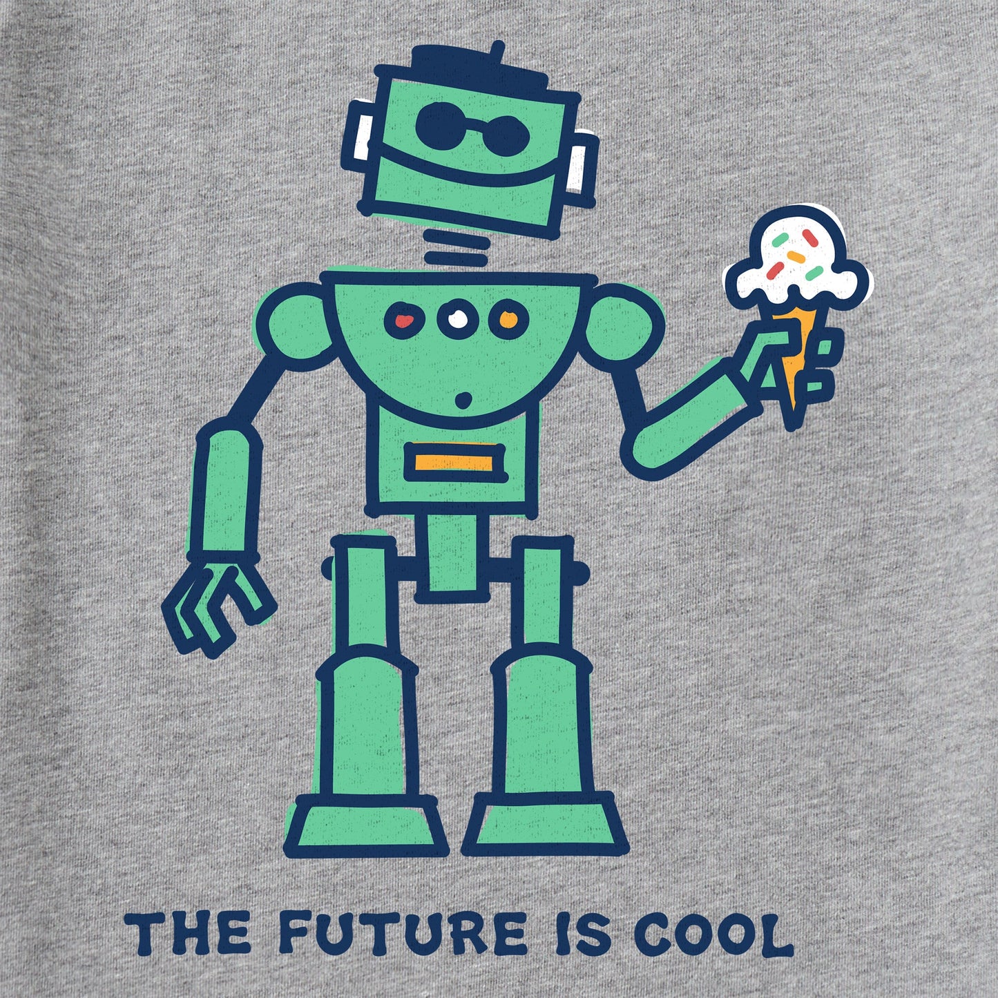 Kids Cool Robot Long Sleeve Crusher Tee