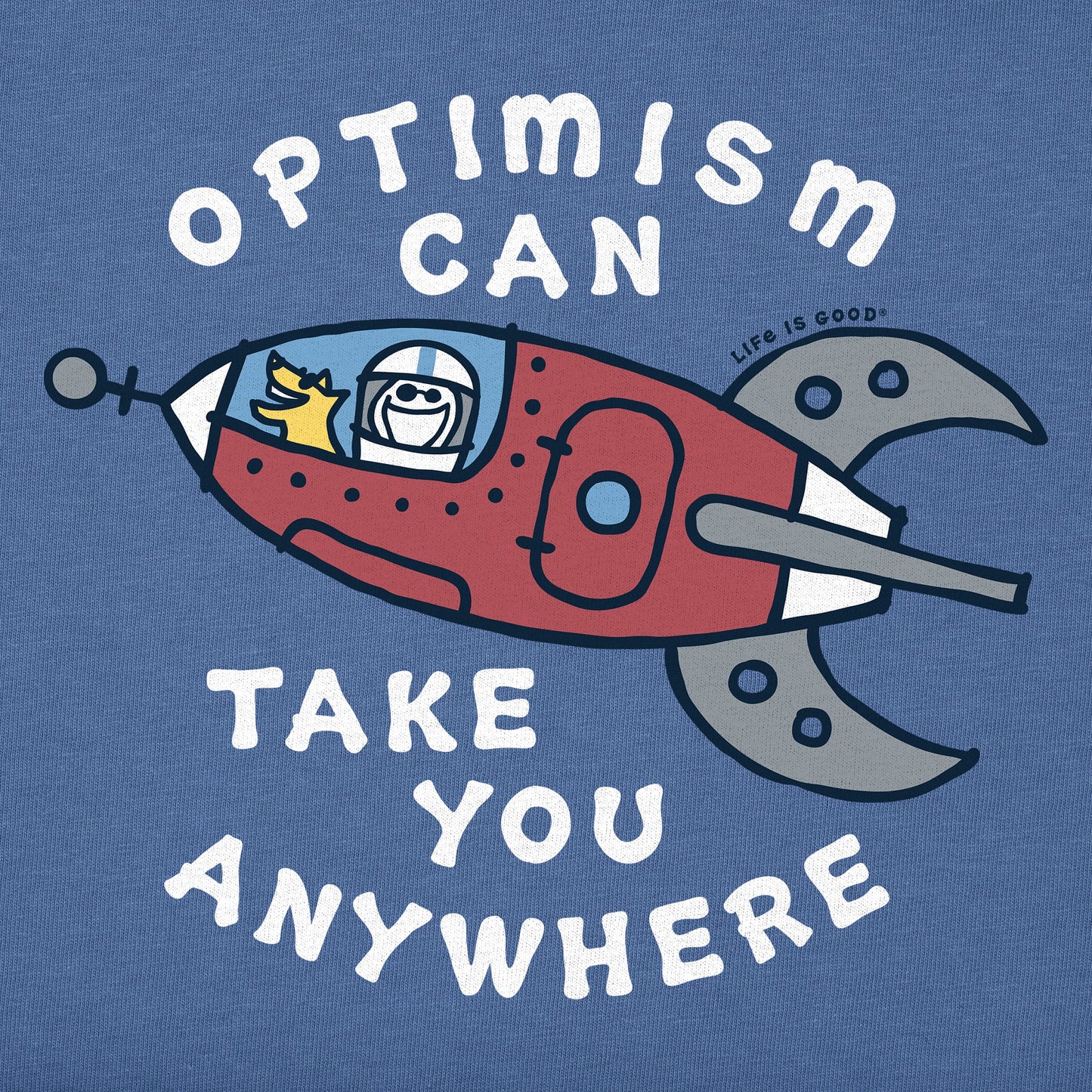 Kids Jake & Rocket Optimism Spaceship Short Sleeve Crusher Tee