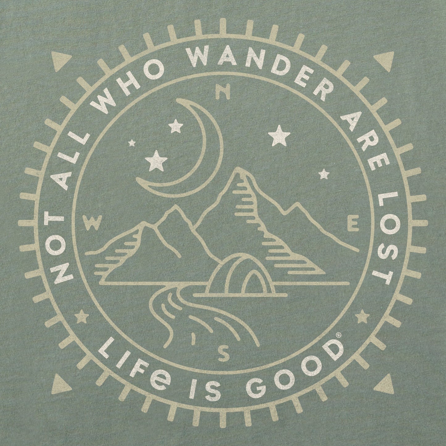 Men's Wander Compass Scene Simply True Fleece Crew