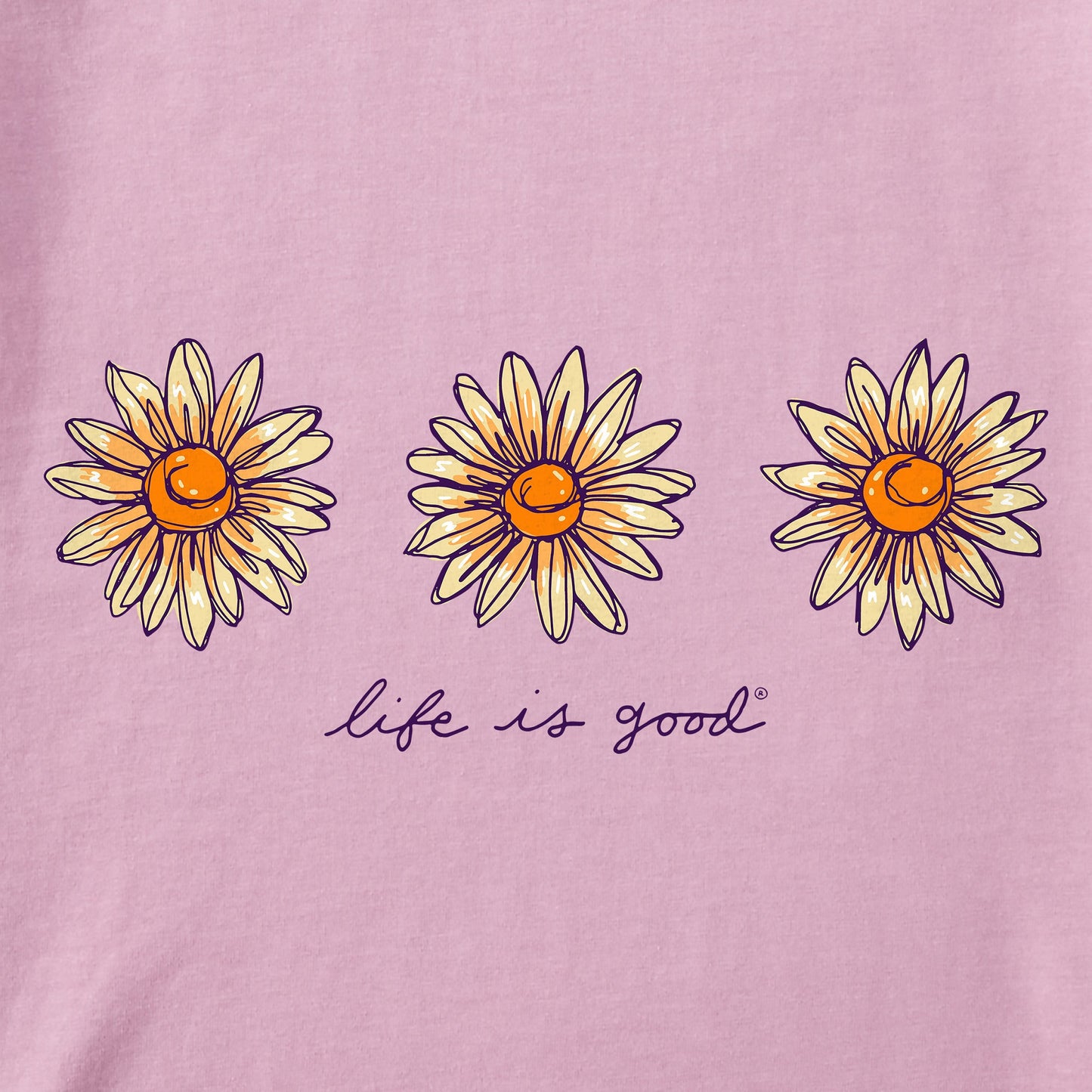 Women's Realaxed 3 Daisies Short Sleeve Crusher Tee