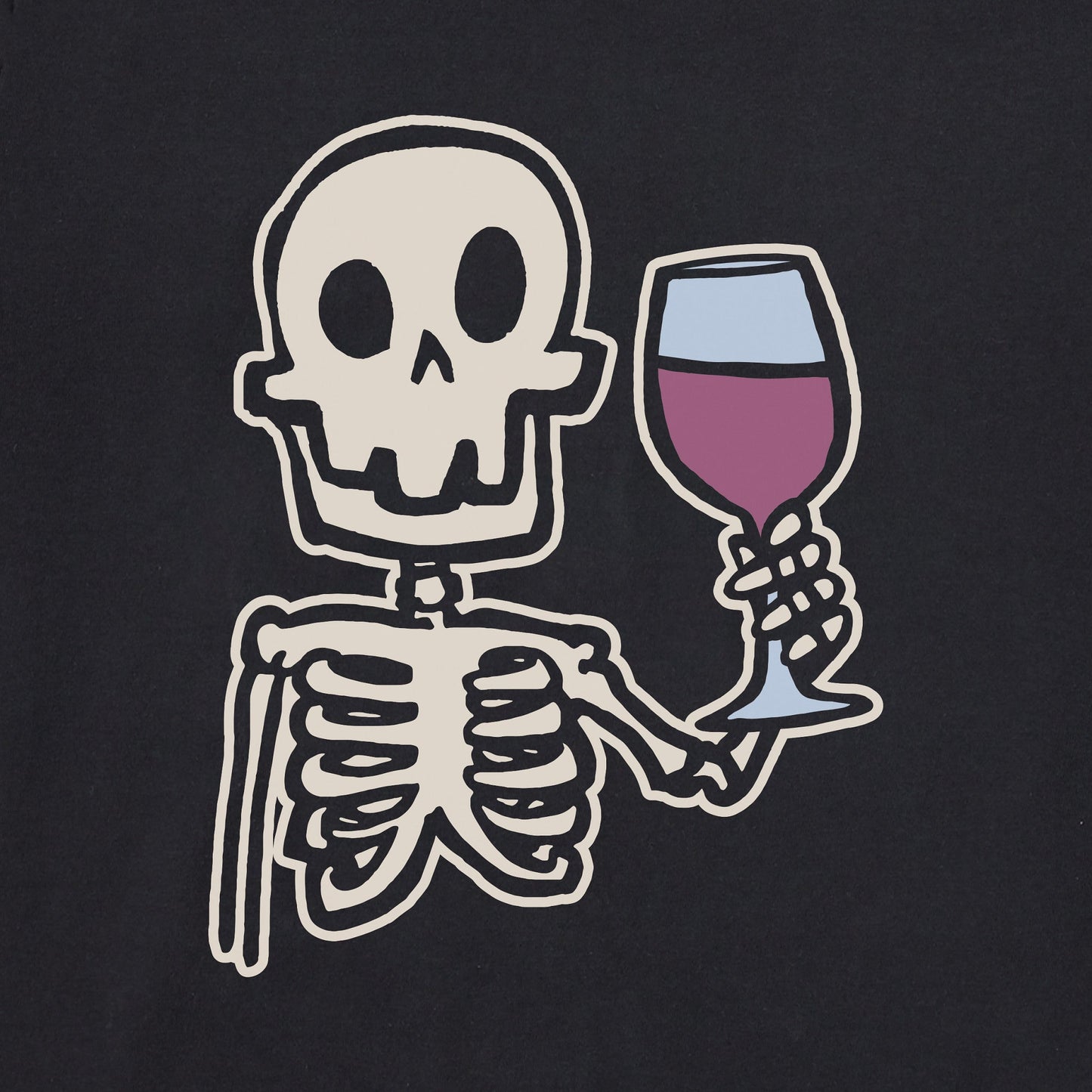Men's Skeleton with Wine Short Sleeve Crusher Tee