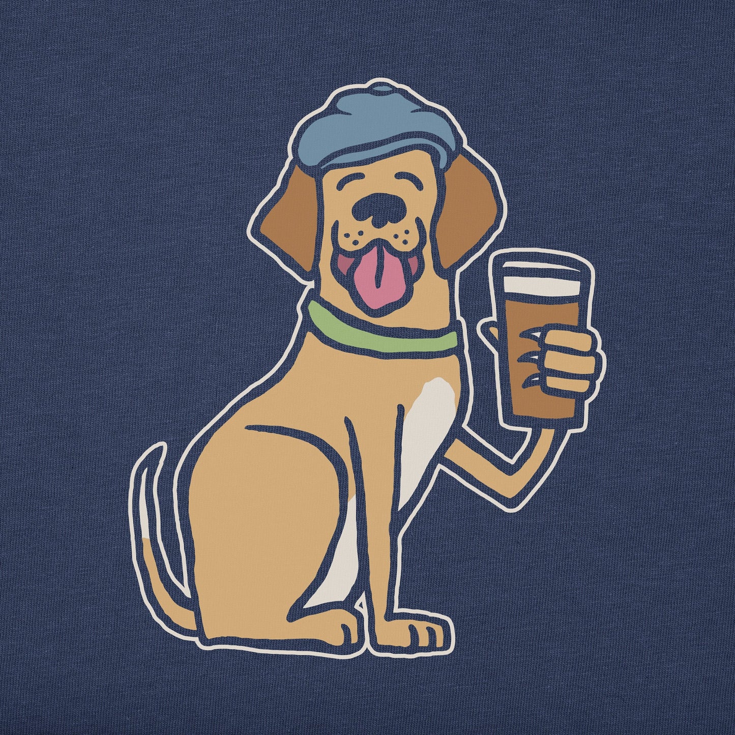 Men's Dog with Beer Short Sleeve Crusher Tee