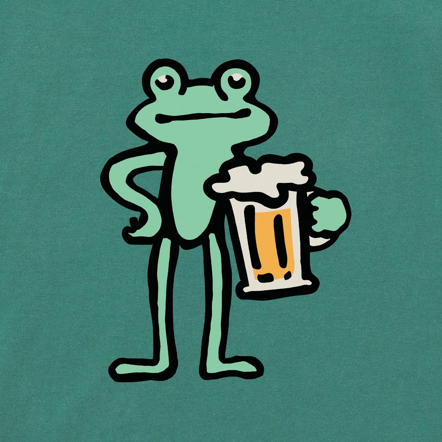 Men's Frog with Beer Short Sleeve Crusher Tee