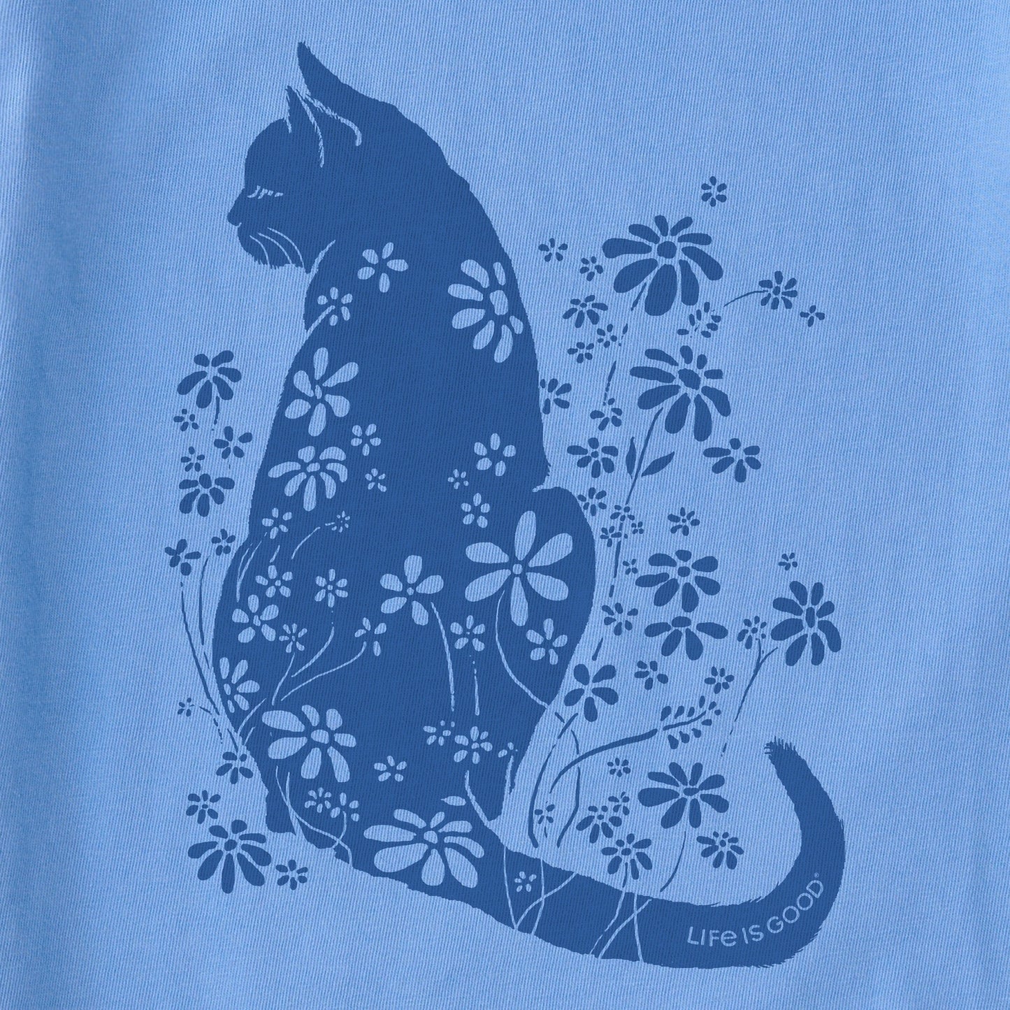 Women's Cat Flower Power Short Sleeve Crusher Tee