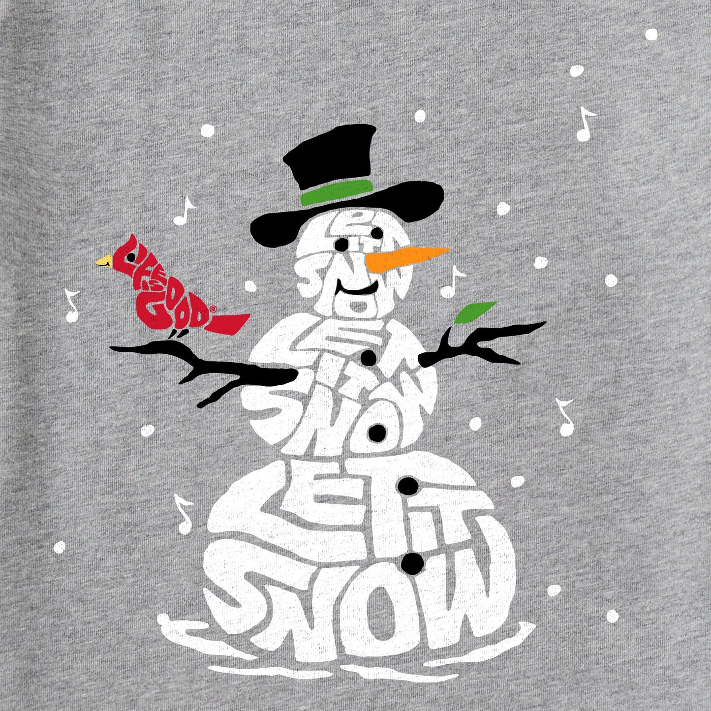 Kids Wordy Let It Snowman Long Sleeve Crusher Tee