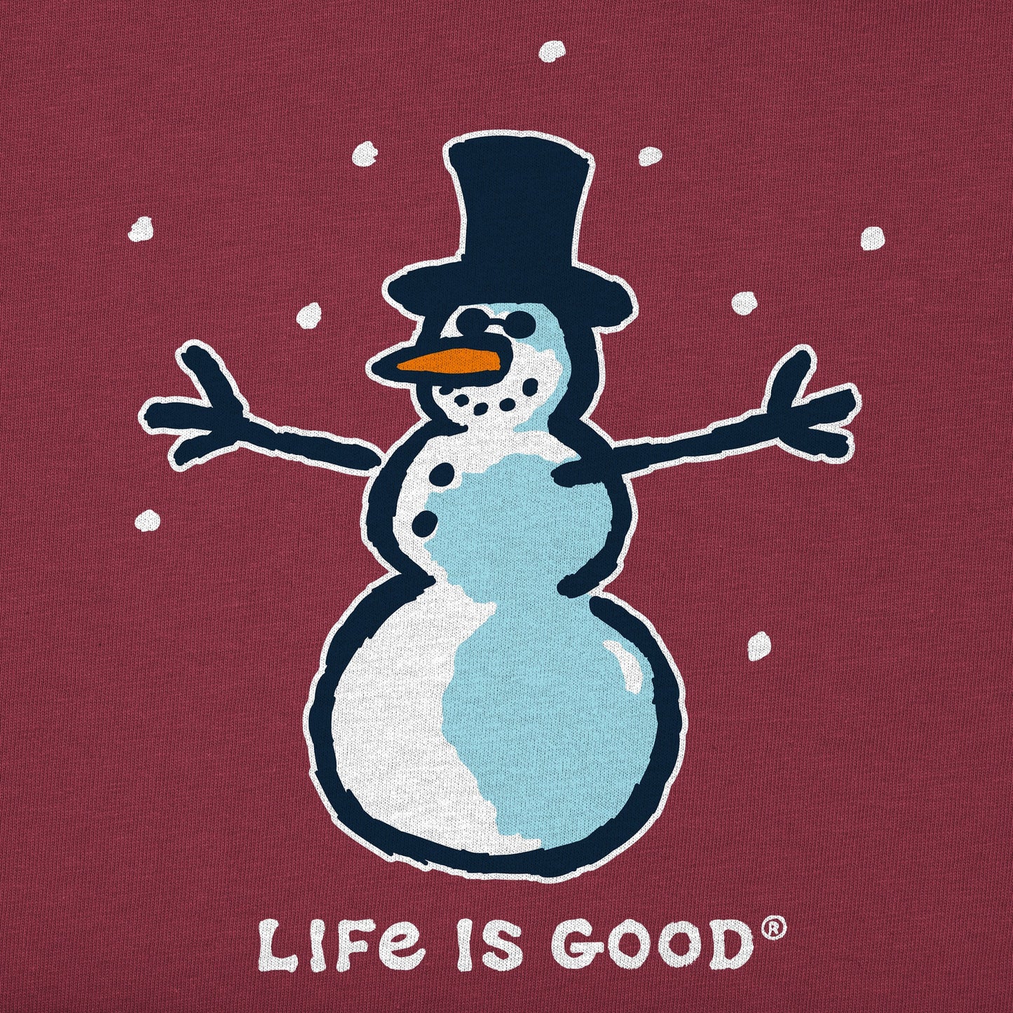 Kids 3D Snowman Long Sleeve Crusher Tee
