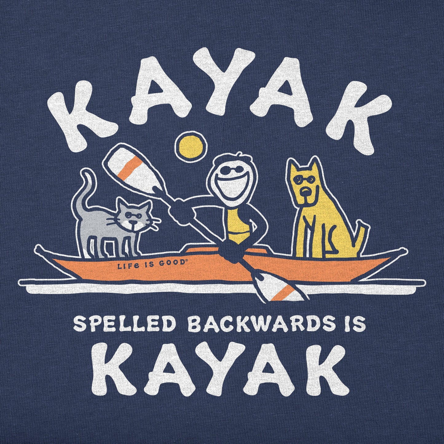 Men's Kayak Spelled Backwards Short Sleeve Crusher Tee