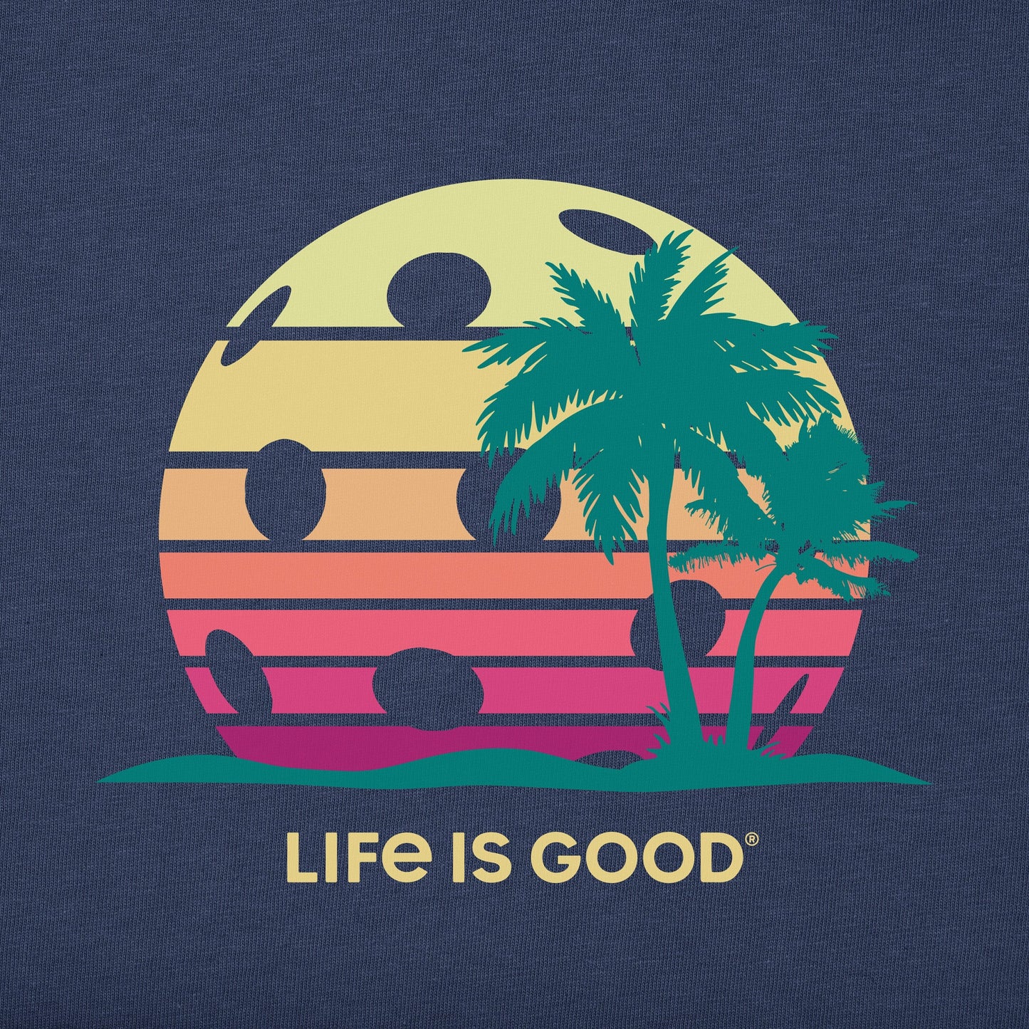 Women's Retro Pickleball Palms Short Sleeve Tee