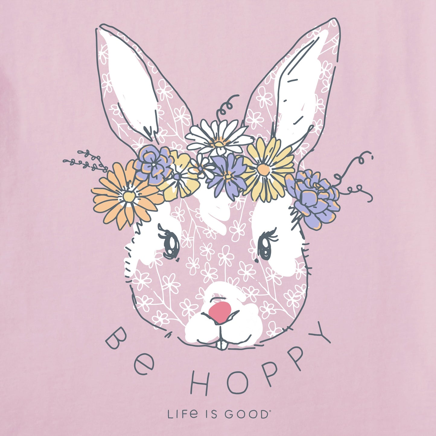Women's Be Hoppy Flower Crown Short Sleeve Vee