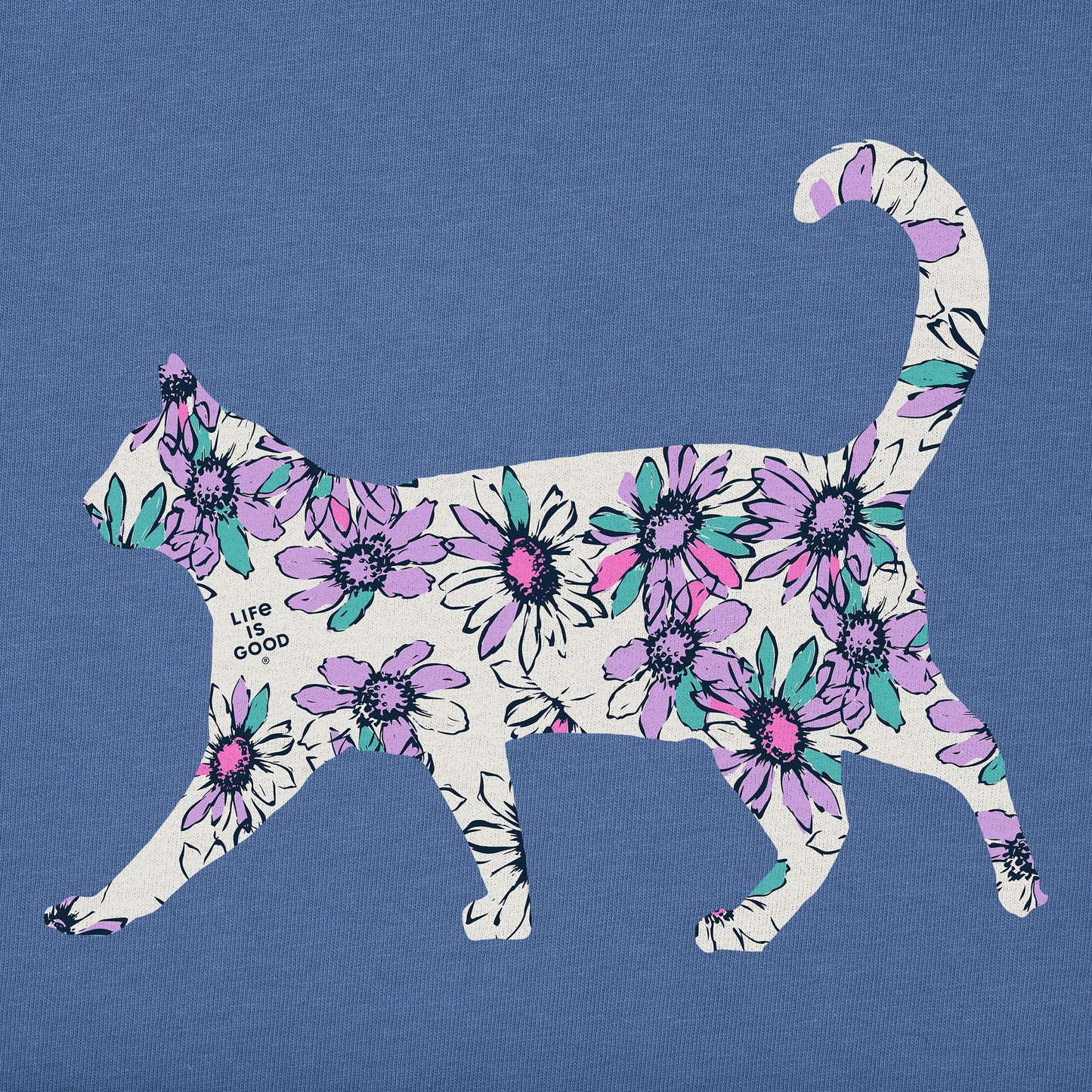 Women's Flower Cat Short Sleeve Crusher Tee