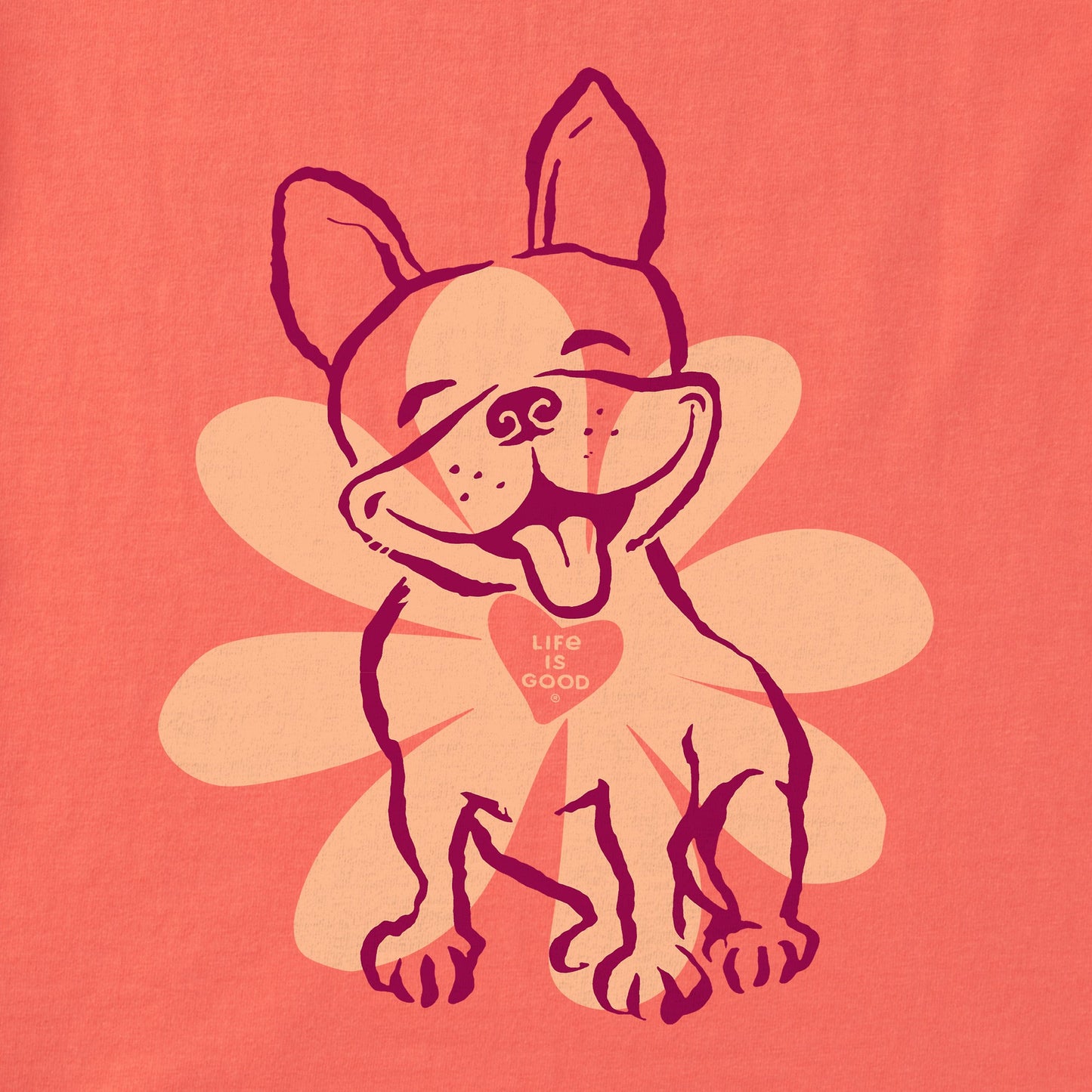 Women's Daisy French Bull Dog Short Sleeve Crusher Tee
