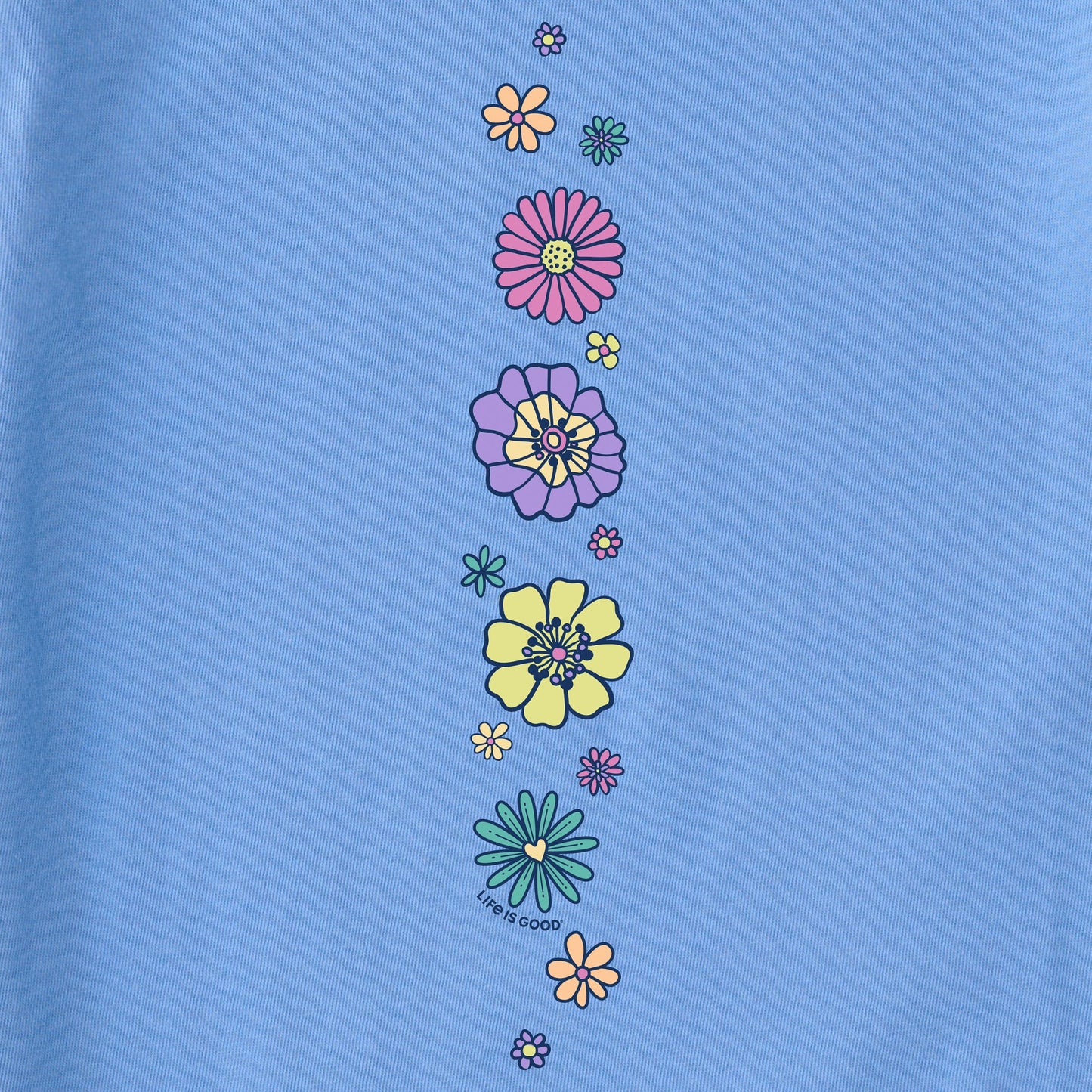 Women's Retro Flowers Long Sleeve Crusher Tee