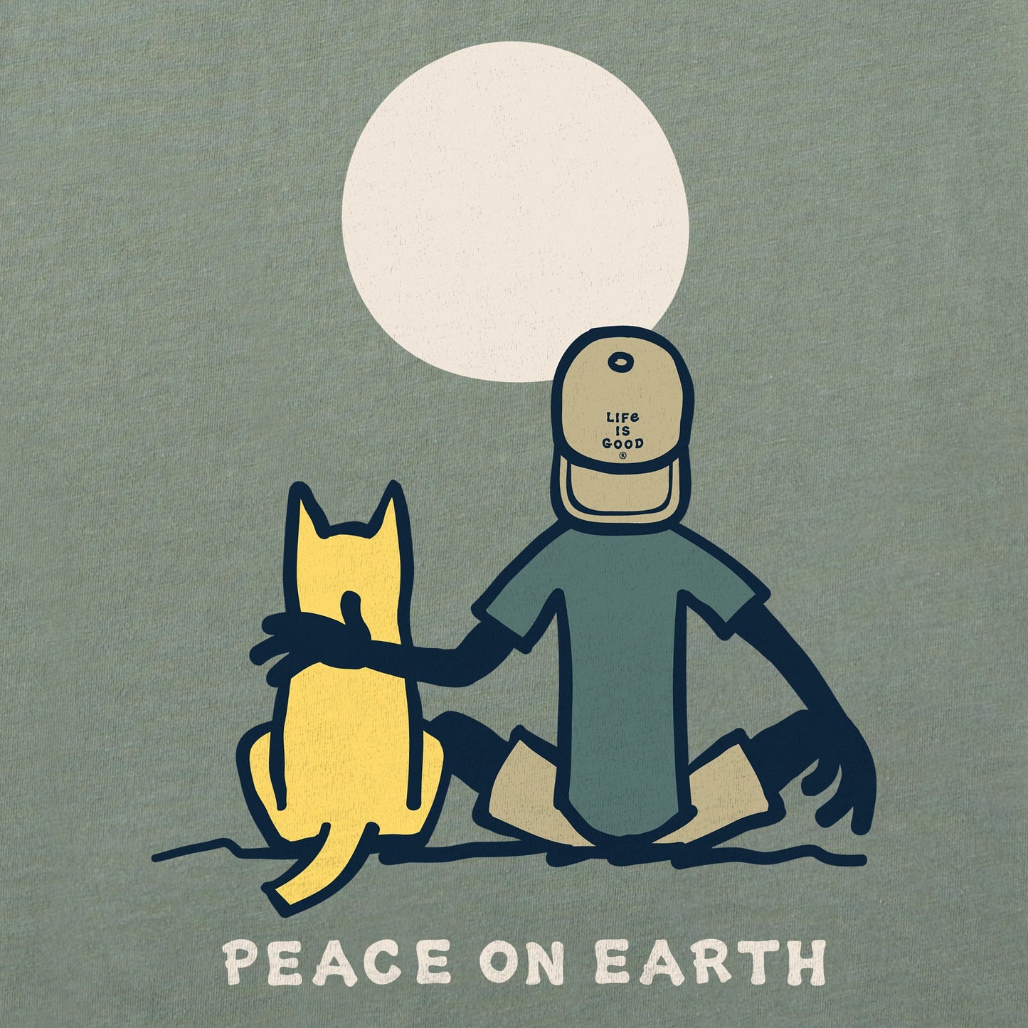Men's Jake & Rocket Moon Peace Long Sleeve Crusher Tee