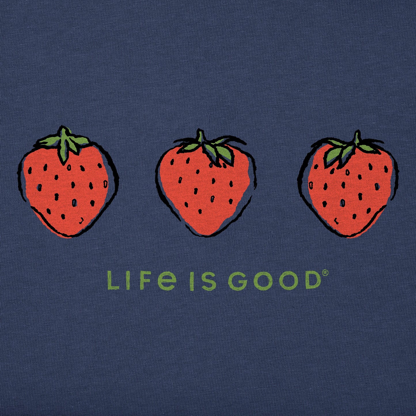 Women's Three Strawberries Short Sleeve Crusher Tee