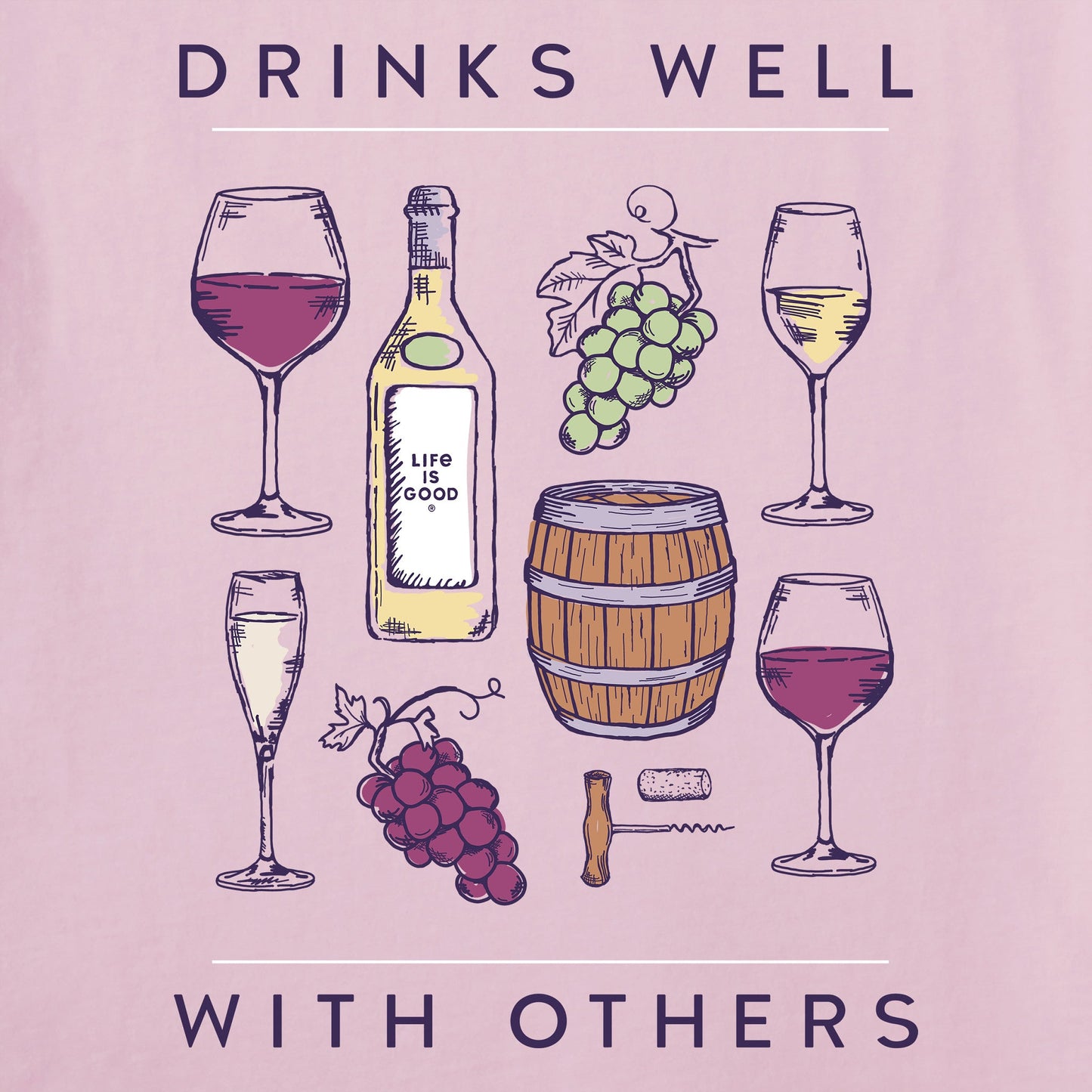 Women's Realaxed Drinks Well with Others Short Sleeve Crusher Tee