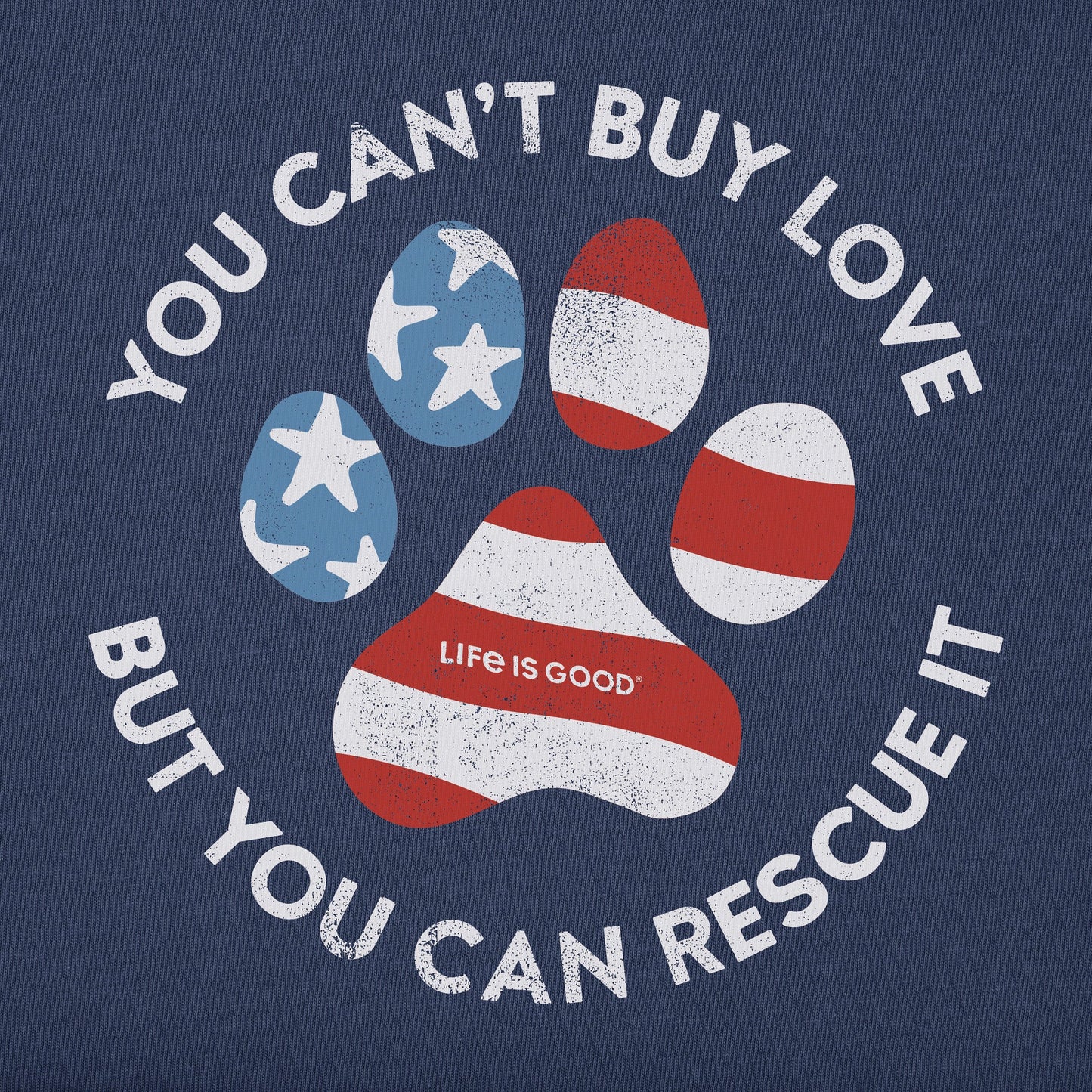 Women's Americana Rescue Paw Long Sleeve Crusher Tee