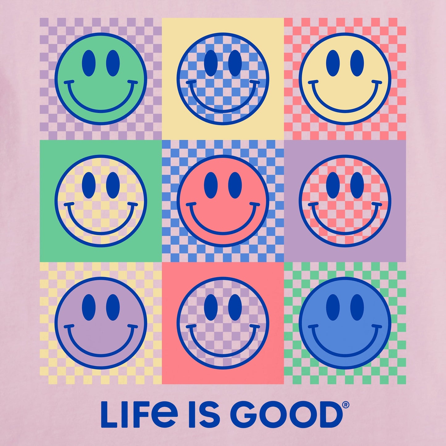 Women's Checkerboard Smilies Short Sleeve Crusher-LITE Tee