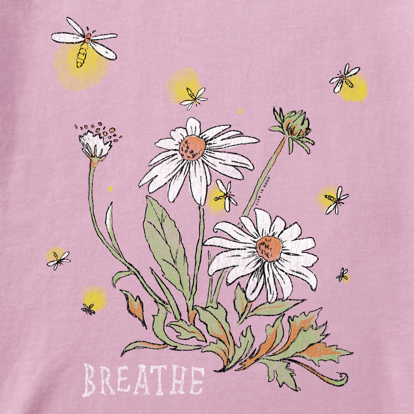 Women's Breathe Daisies Short Sleeve Crusher-LITE Vee
