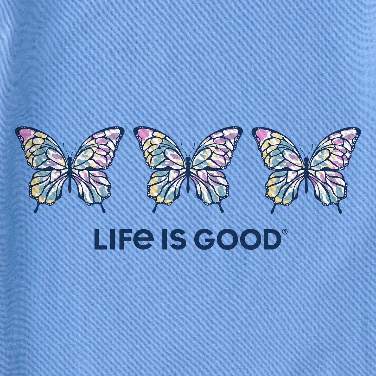 Women's Tie Dye Butterfly Trio Short Sleeve Vee