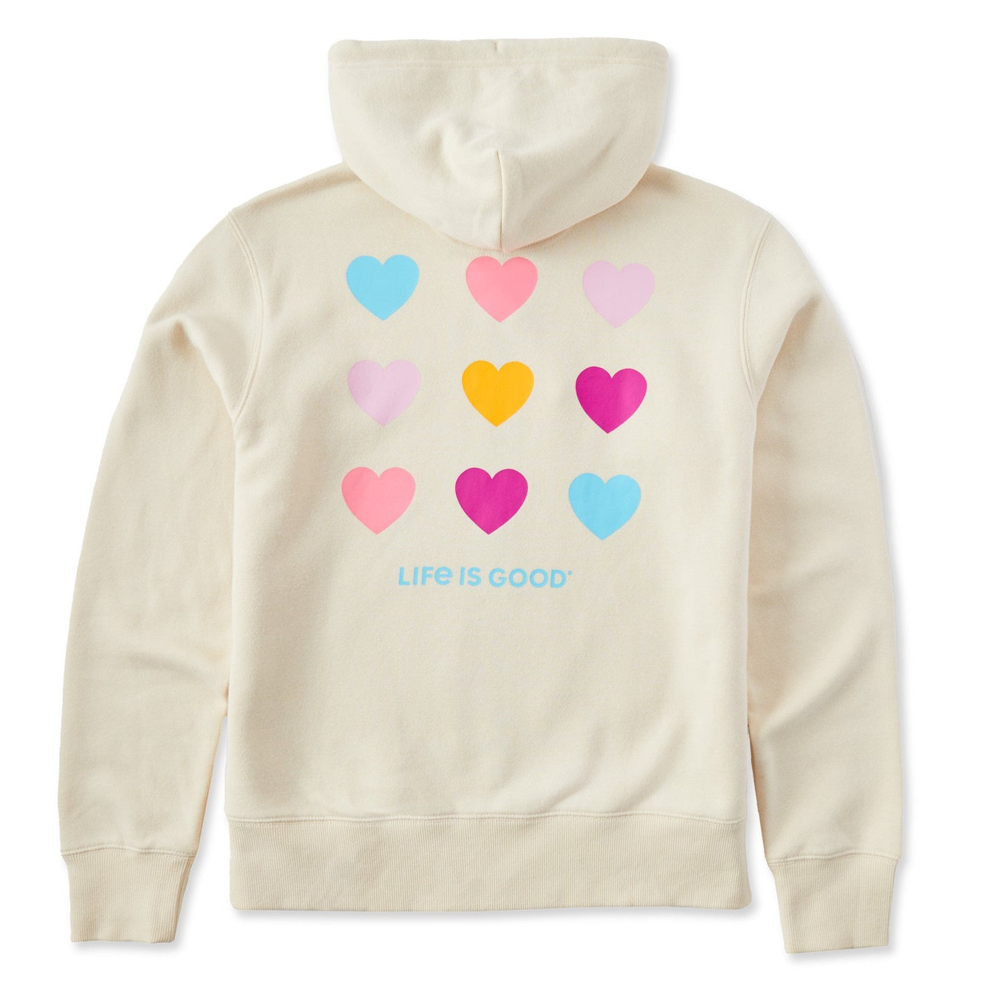 Women's Clean Heart Grid Good Vibes Fleece Zip Hoodie