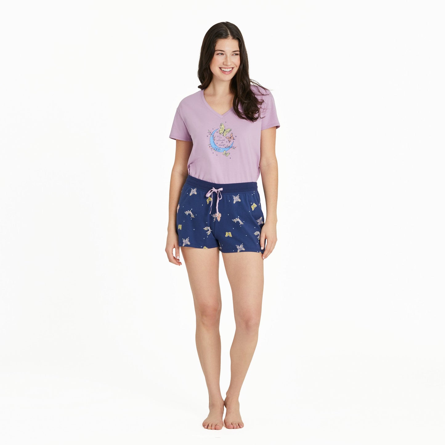 Women's Celestial Butterfly Pattern Snuggle Up Sleep Short