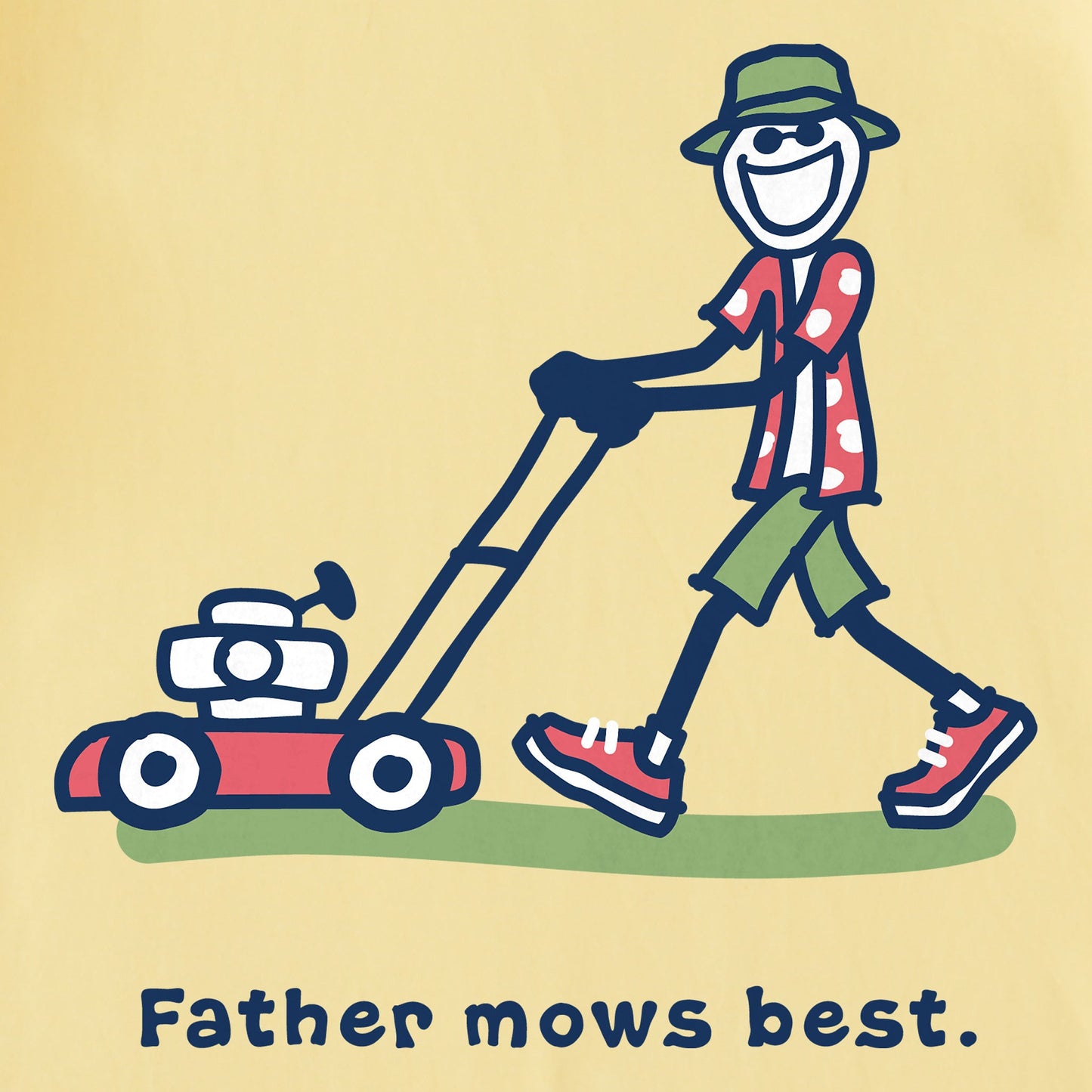 Men's Jake Father Mows Best Push Mower Short Sleeve Tee