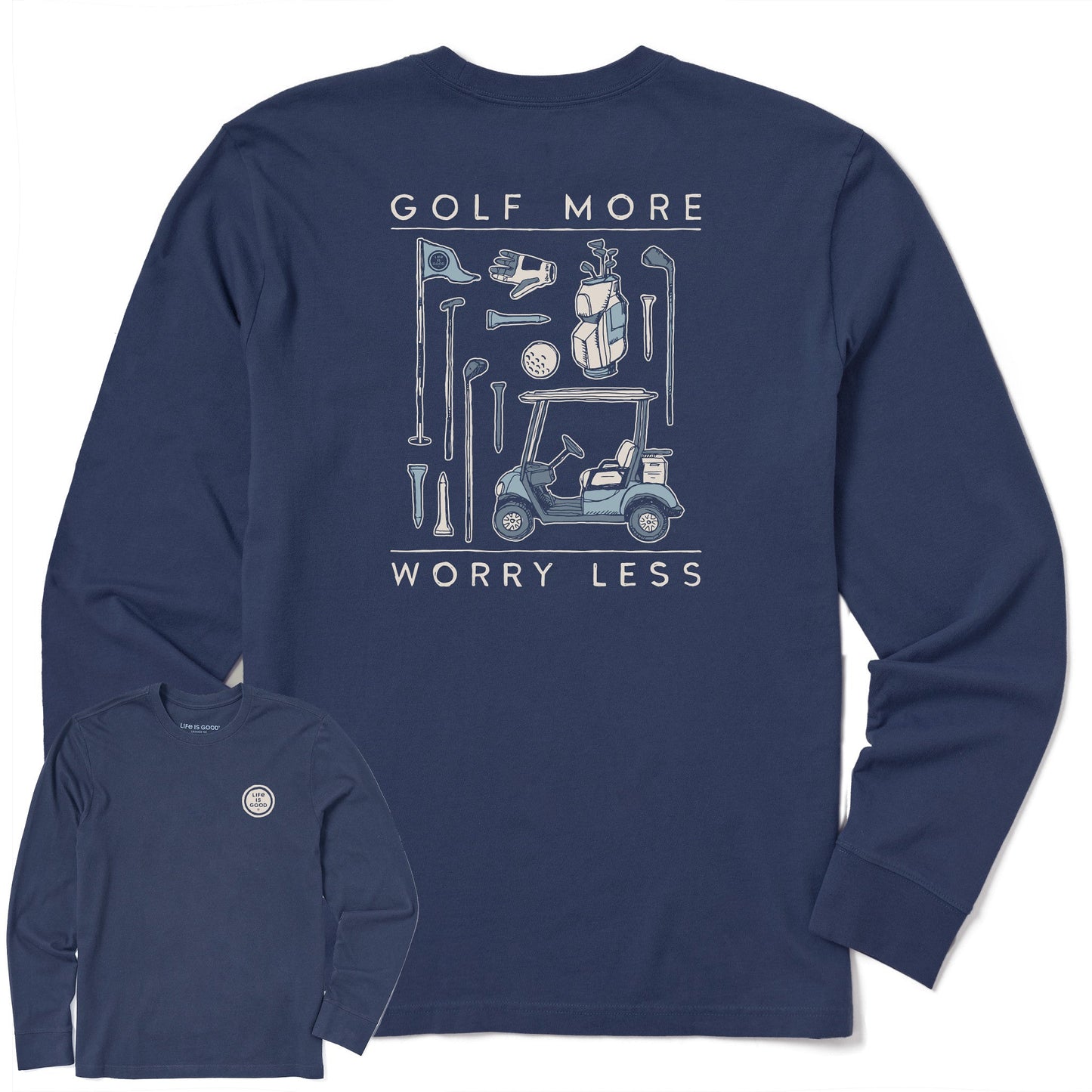 Men's Golf More Worry Less Long Sleeve Crusher Tee