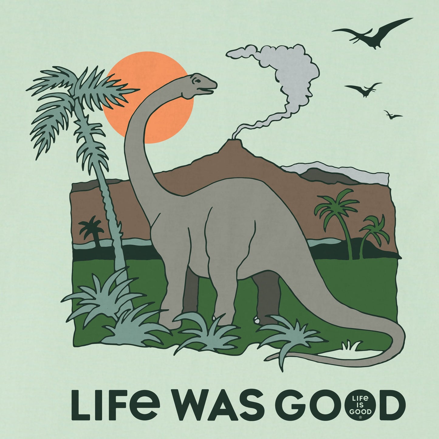 Men's Dinosaur Life was Good Short Sleeve Crusher-LITE Tee