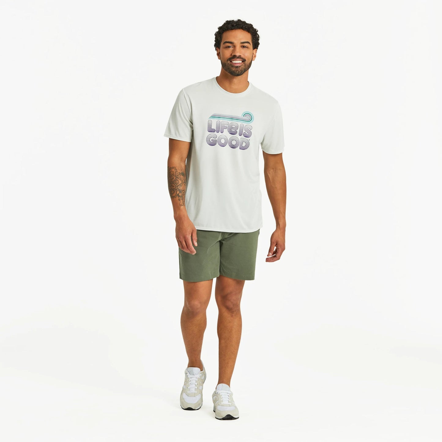 Men's Wave Life is Good Short Sleeve Sun Crusher Tee