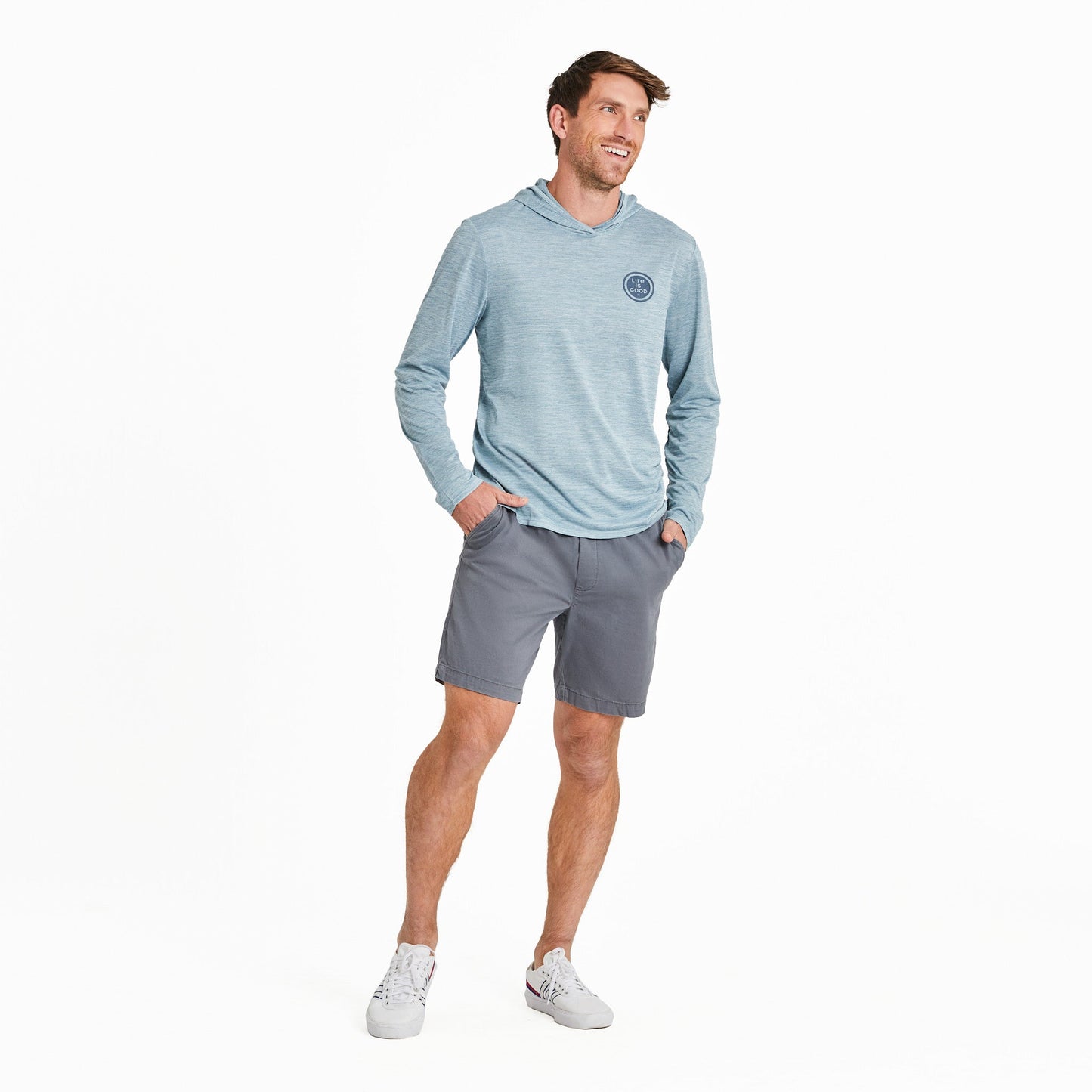 Men's Clean Fish More Bass Long Sleeve Sun Crusher Hoodie