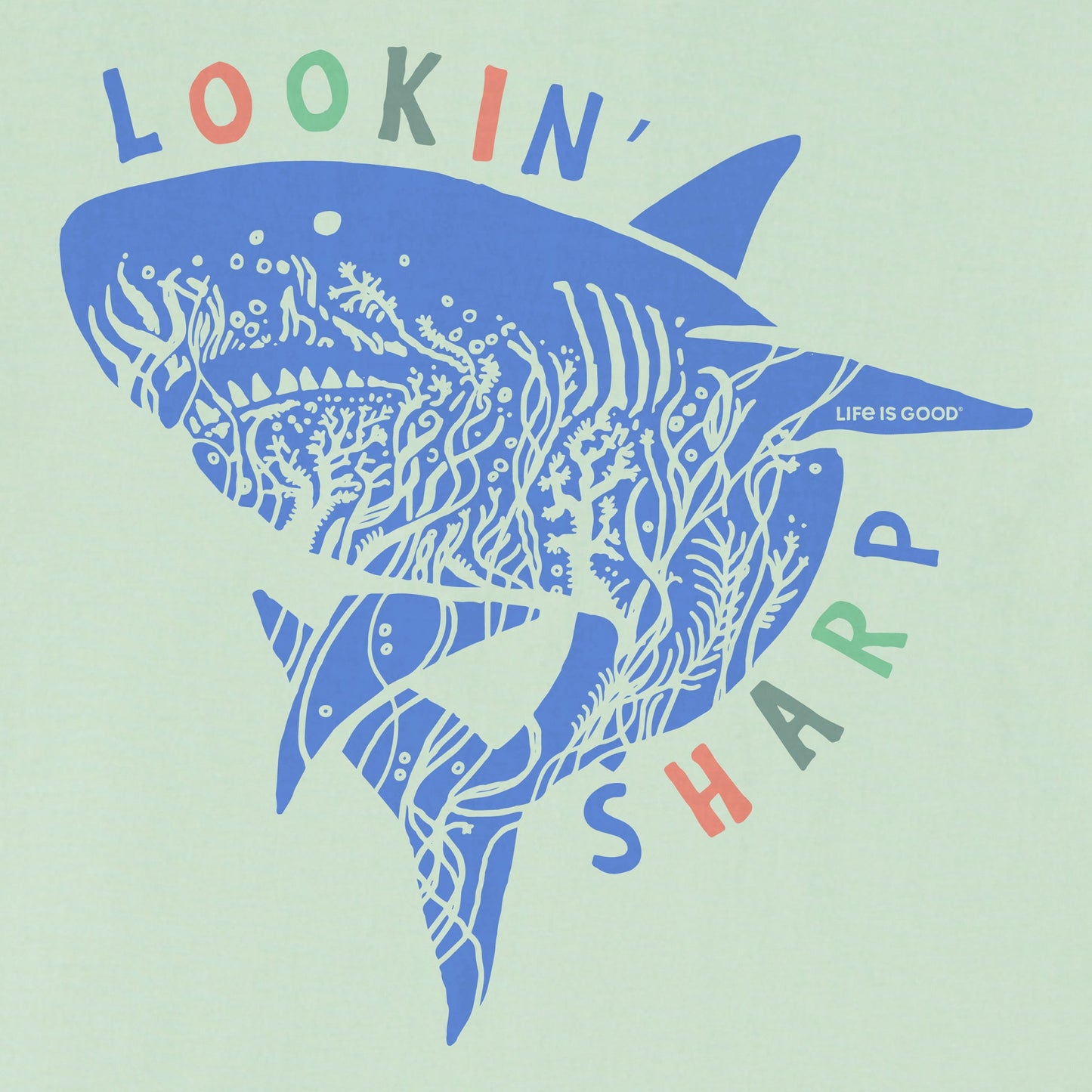 Kids Lookin Sharp Shark Short Sleeve Crusher Tee