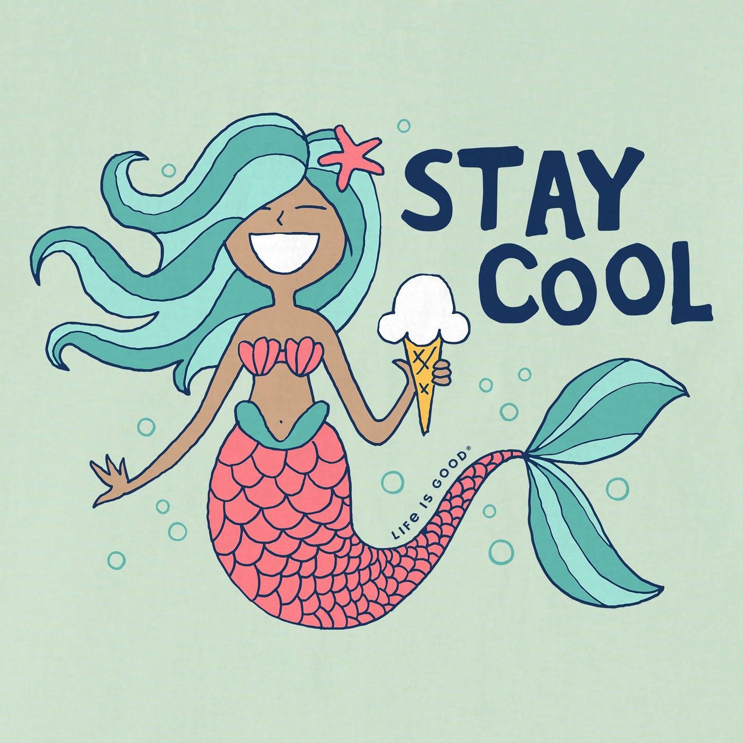 Kids Stay Cool Mermaid Short Sleeve Crusher Tee