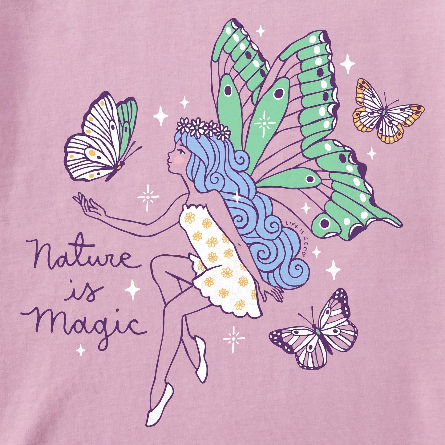 Kids Butterfly Fairy Nature is Magic Short Sleeve Crusher Tee