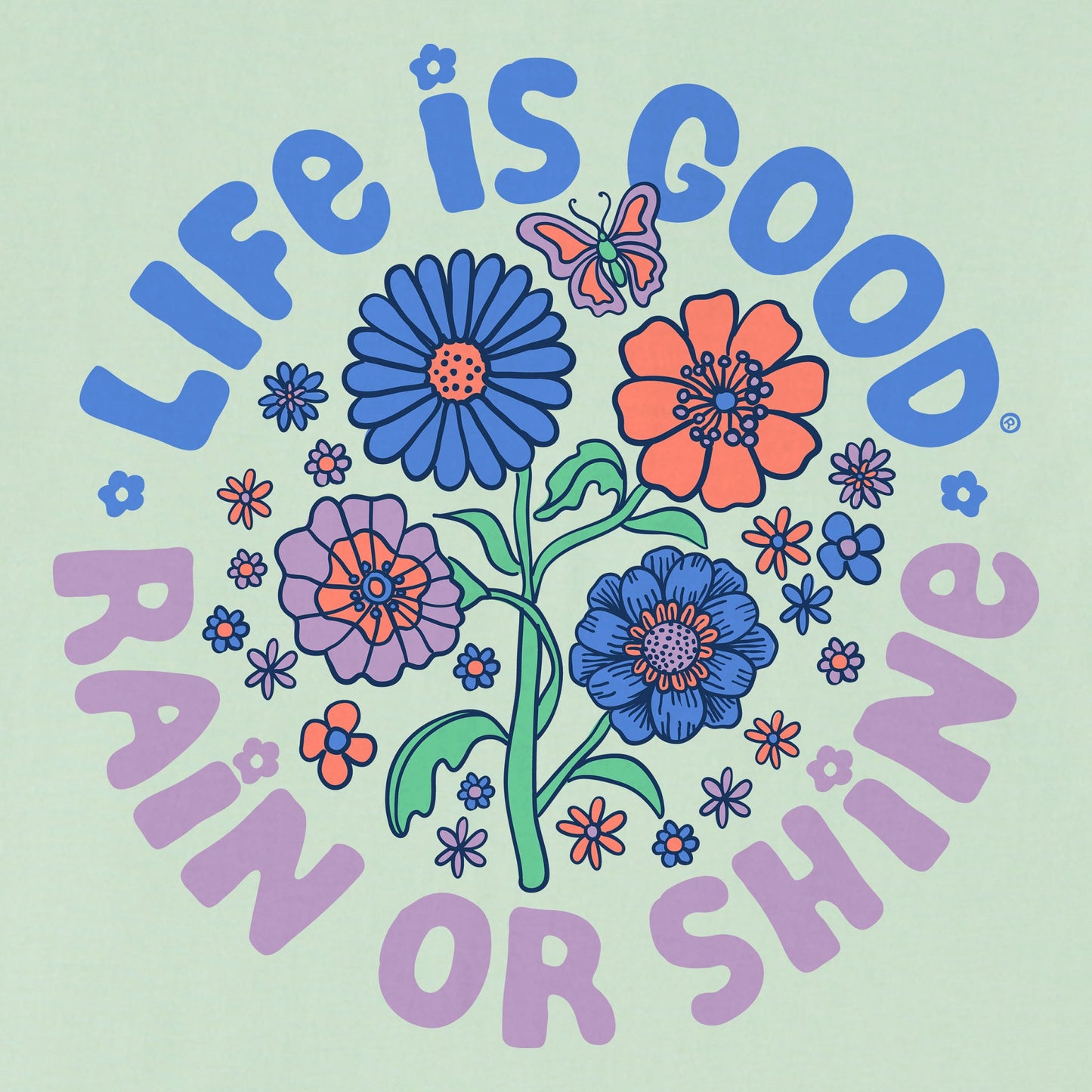 Kids LIG Rain or Shine Flowers Short Sleeve Crusher Tee