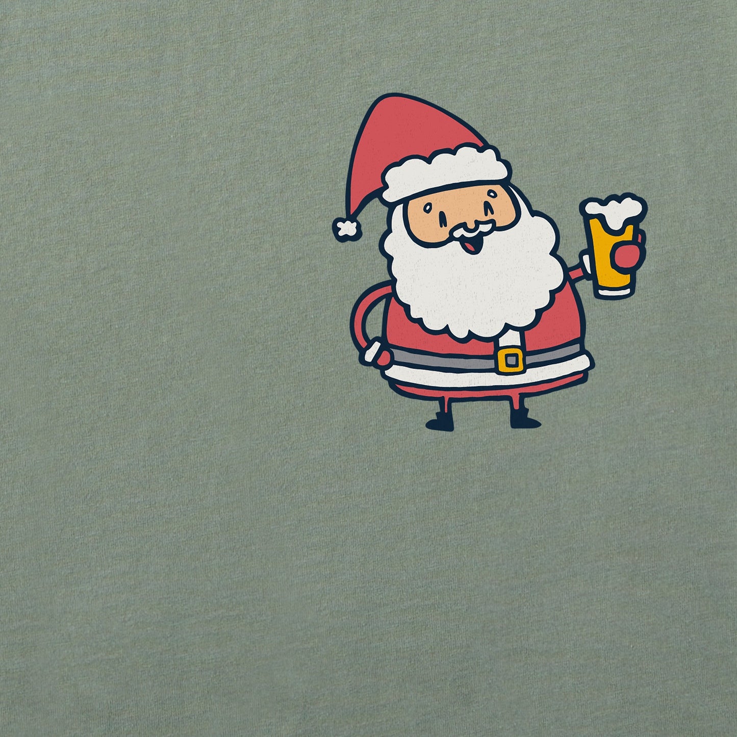 Men's Little Santa w Beer Short Sleeve Crusher Tee