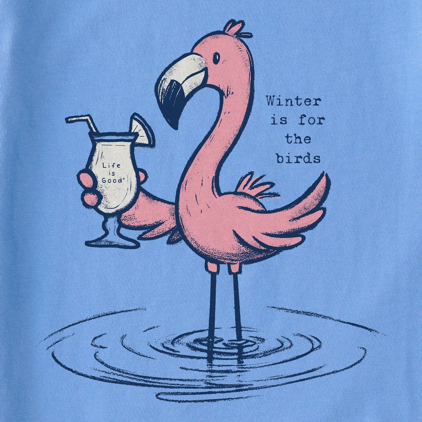Women's Winter is for the Birds Flamingo Short Sleeve Crusher Tee