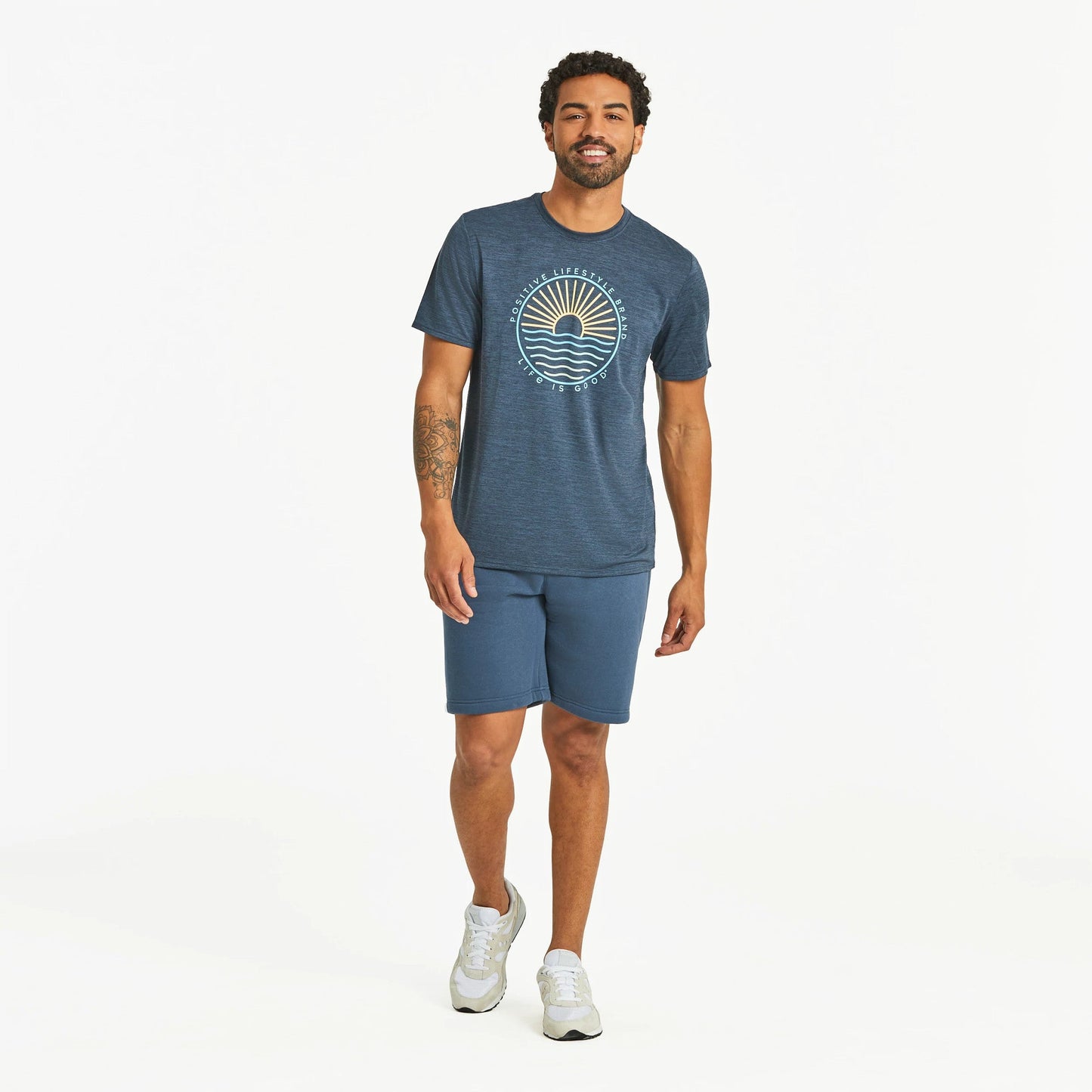 Men's Positive Lifestyle Sun & Waves Short Sleeve Sun Crusher Tee