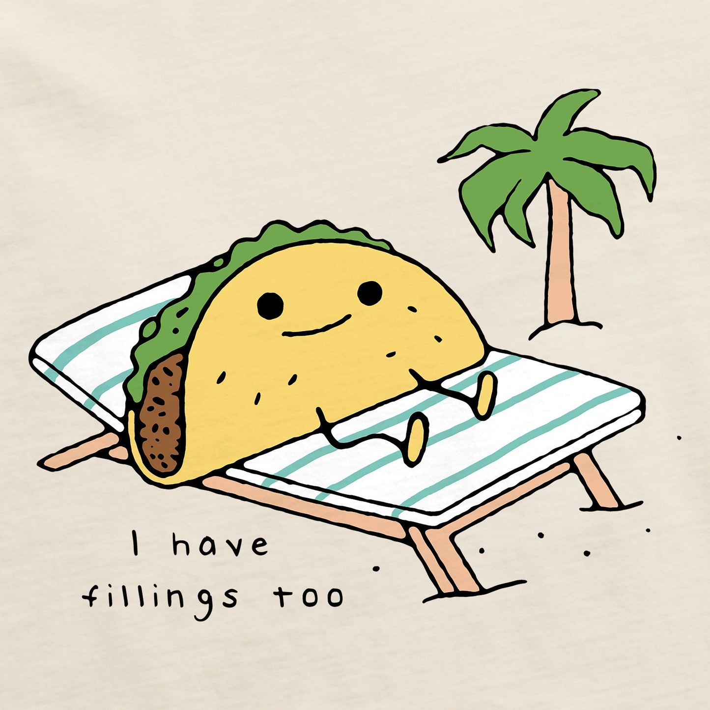 Women's Tacos have Fillings at the Beach Short Sleeve Crusher Boxy Tee