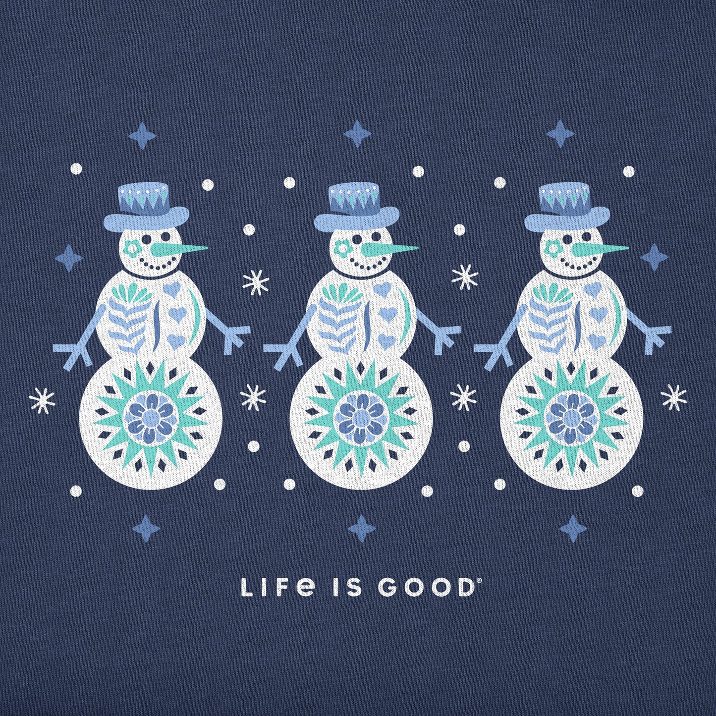 Kids 3 Snowmen Short Sleeve Crusher Tee