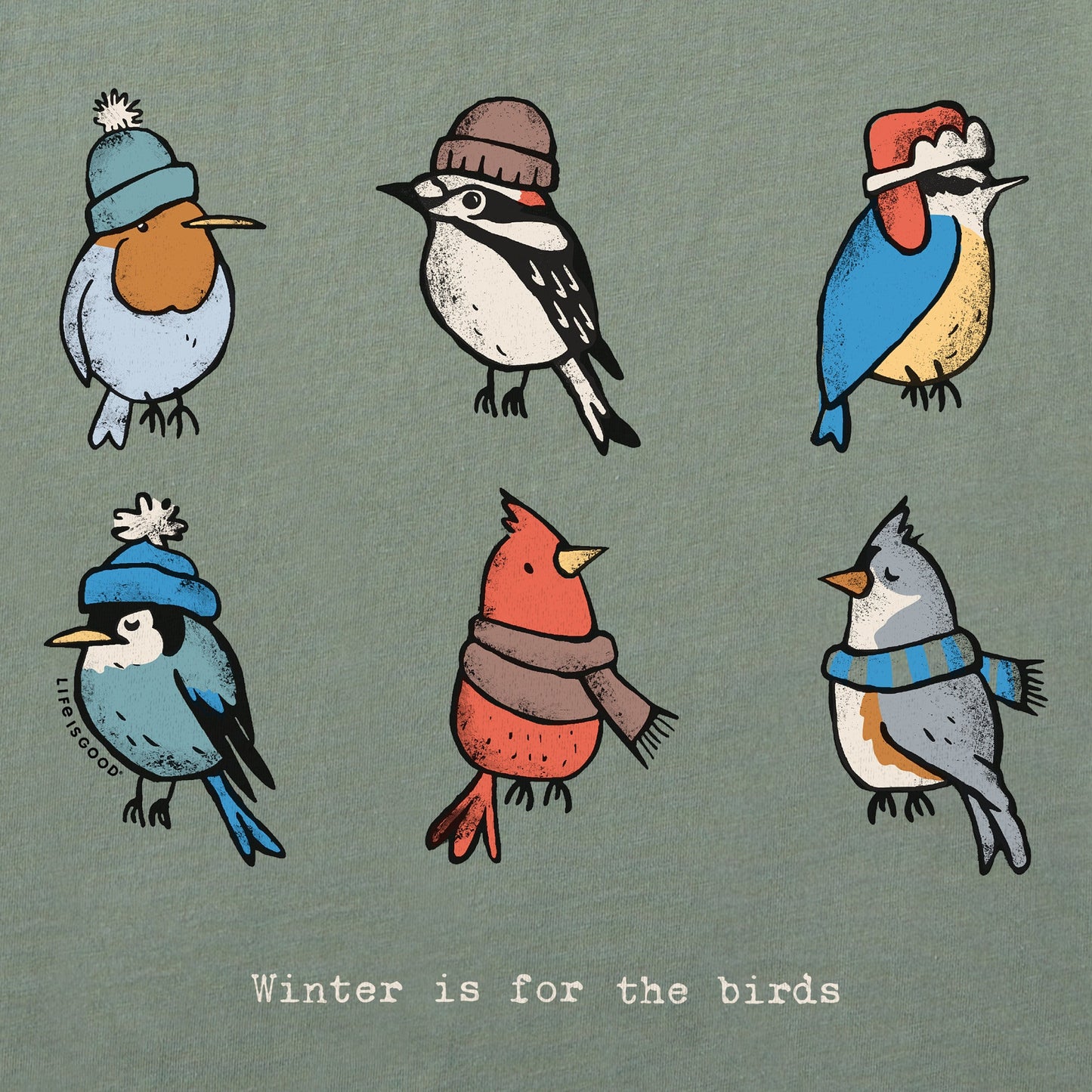 Men's Winter is for the Birds Grid Short Sleeve Crusher Tee