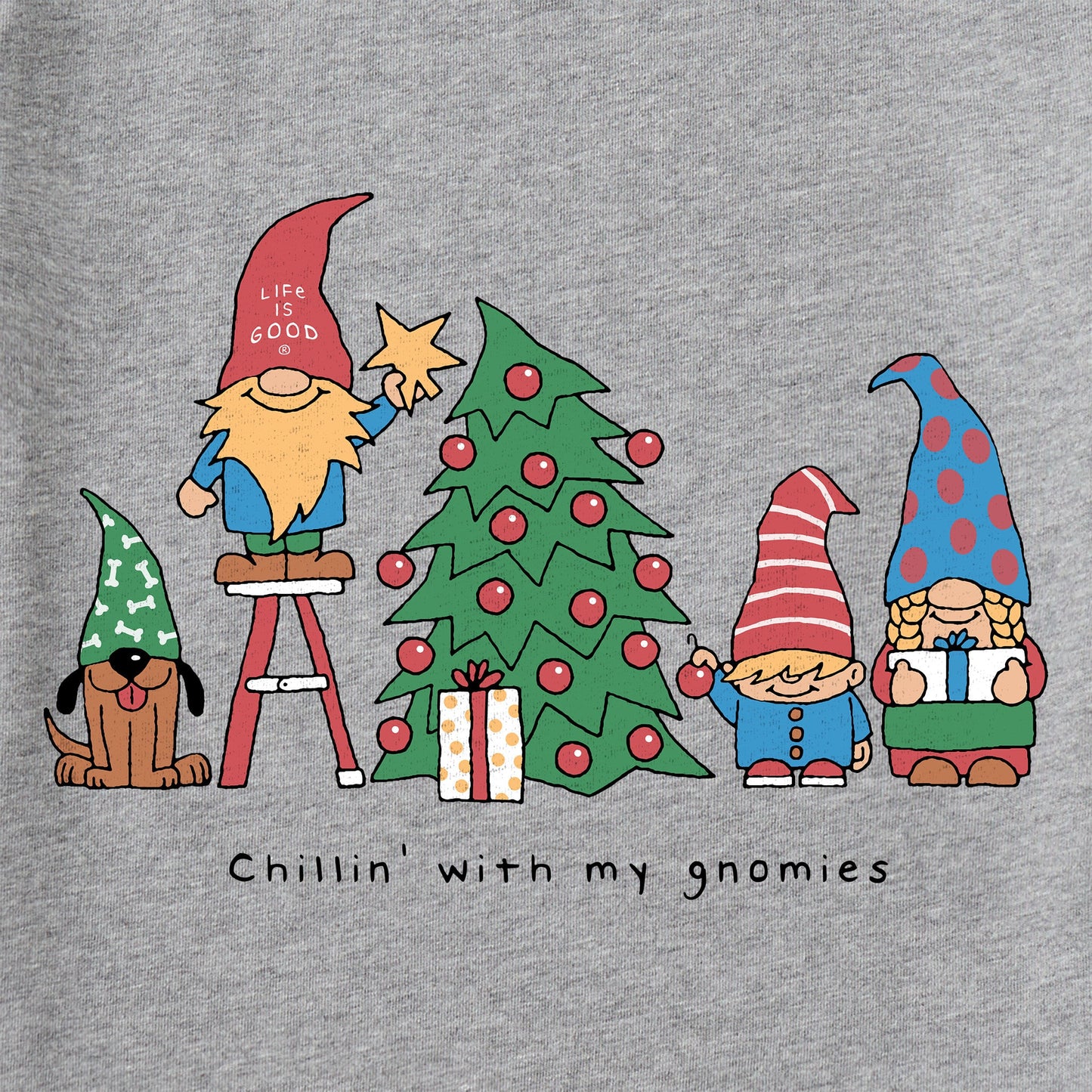 Men's Chillin' with my Gnomies Tree Long Sleeve Crusher Tee
